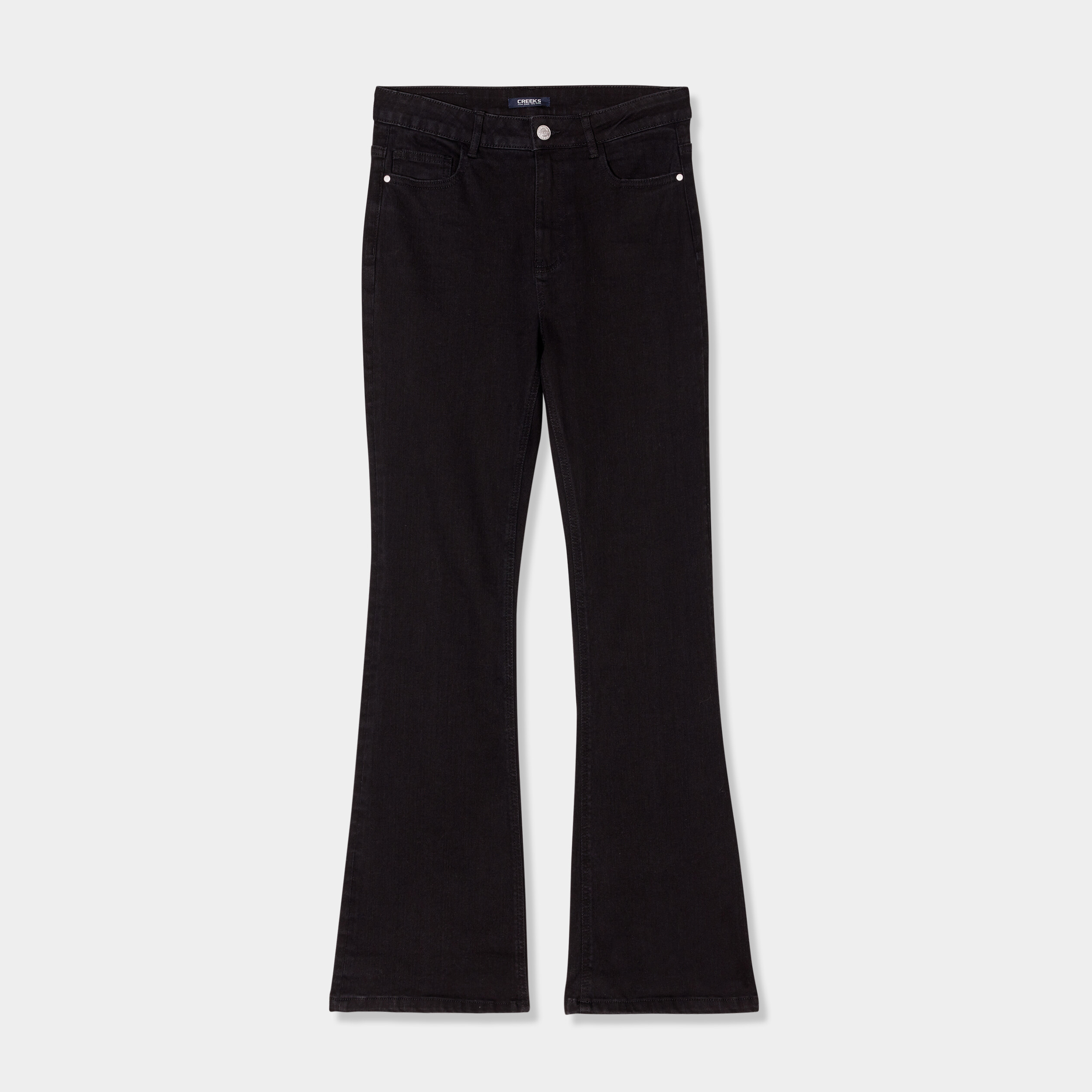 jeans flare 5 poches creeks denim noir femme Jeans flare 5 poches Creeks denim noir femme