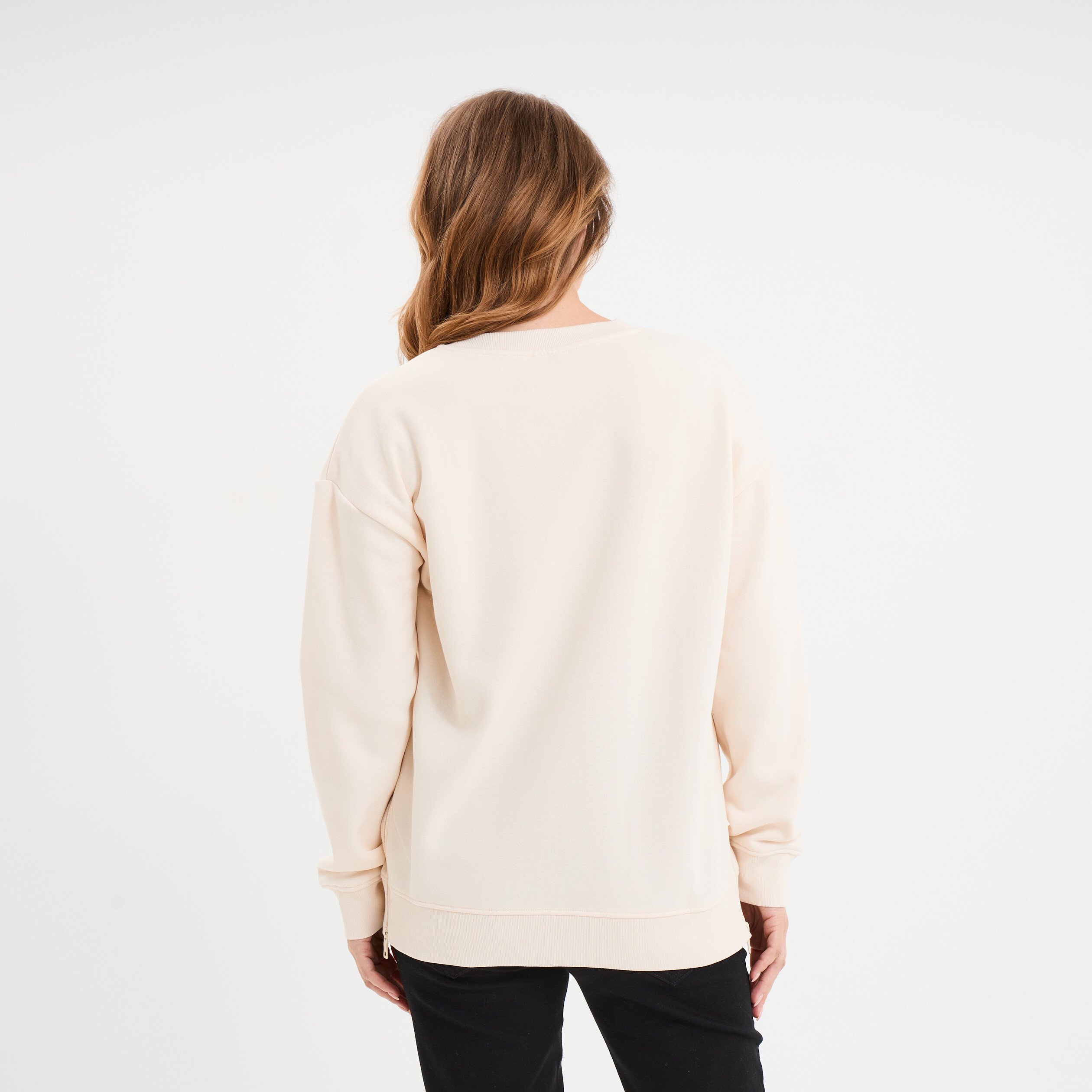 sweat allaitement manches longues beige femmemater Sweat allaitement manches longues beige femme maternité