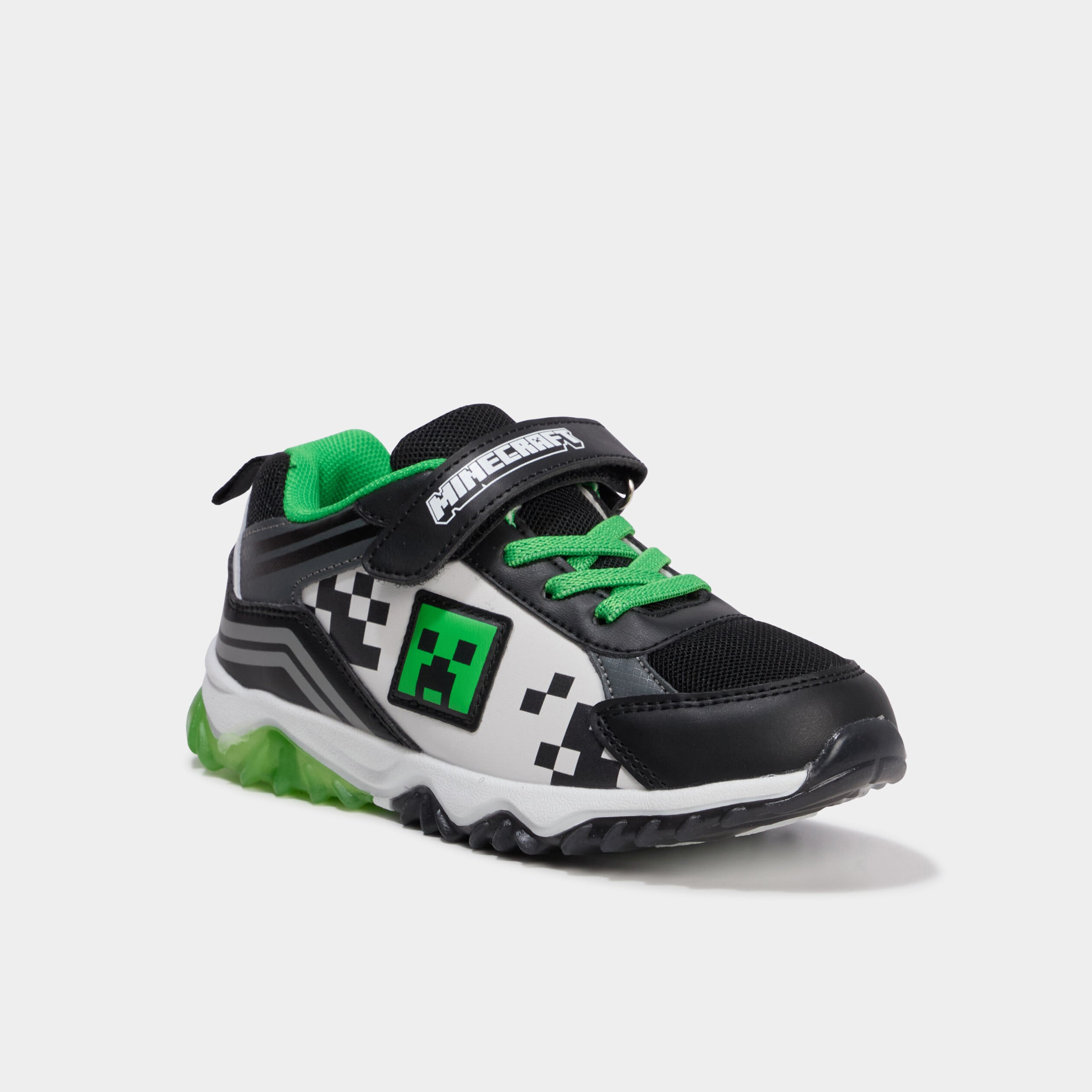 Baskets running lumineuses Minecraft noir gar&ccedil;on
