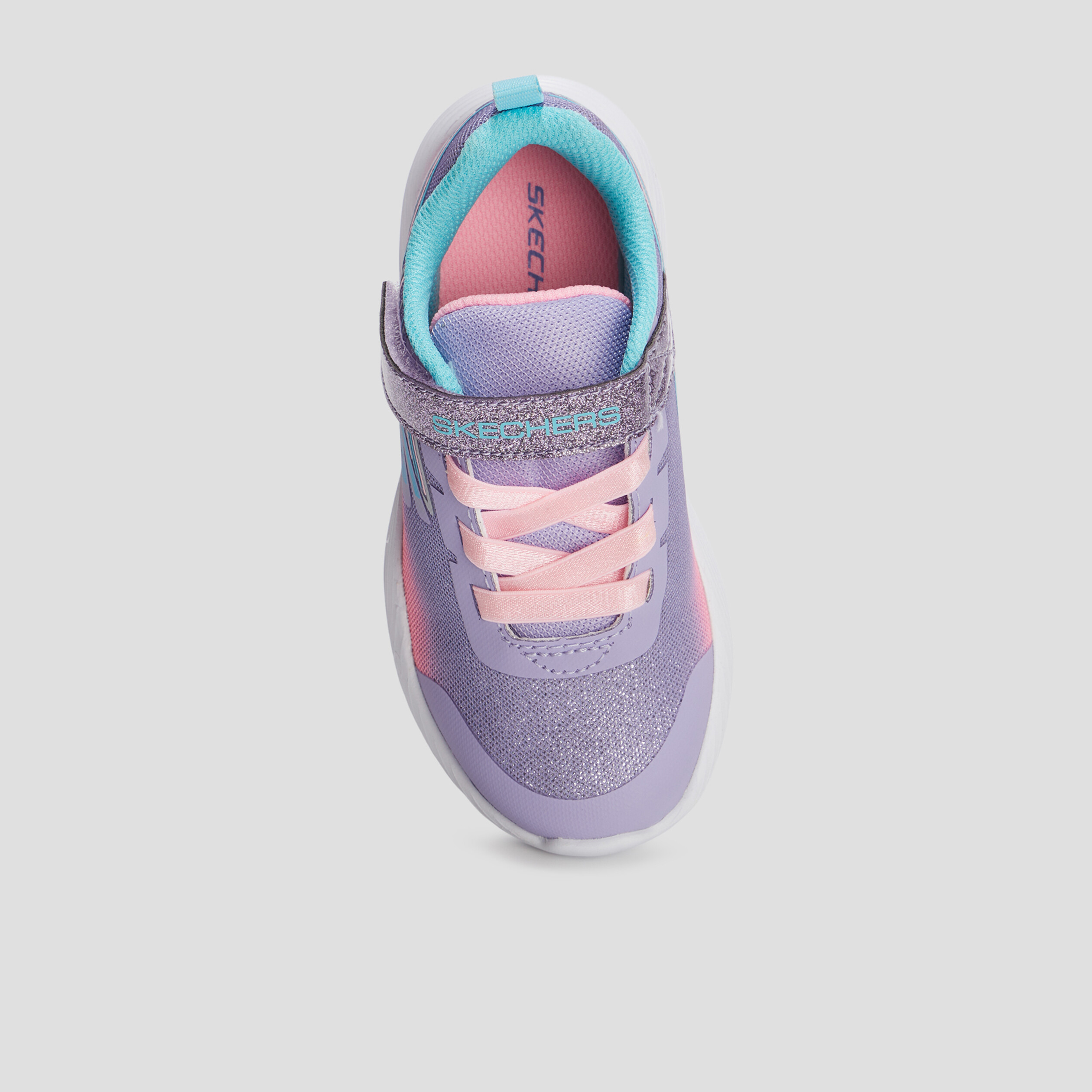 Baskets à scratchs Skechers Shimmer bleu lavande fille