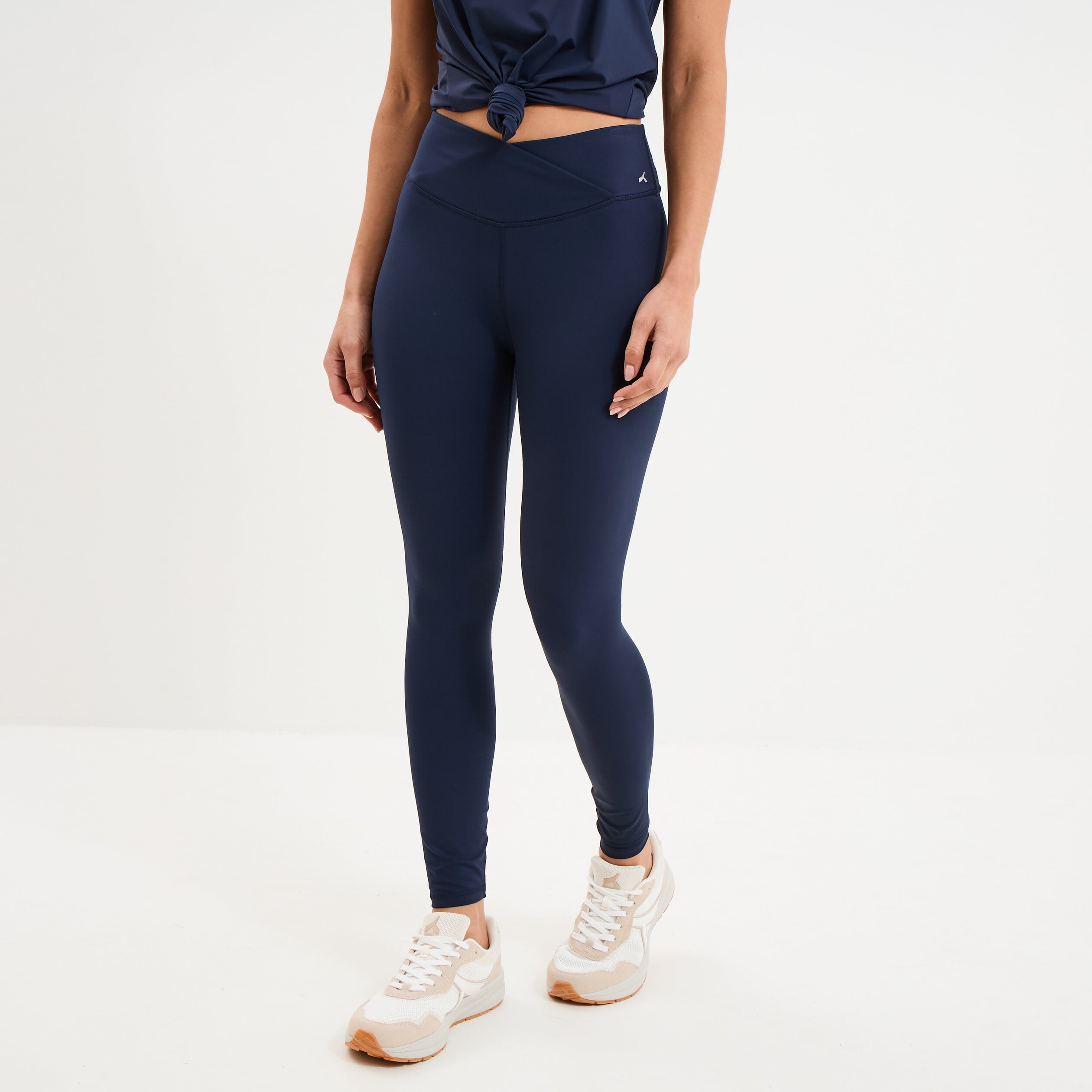 Legging de sport taille haute bleu marine femme