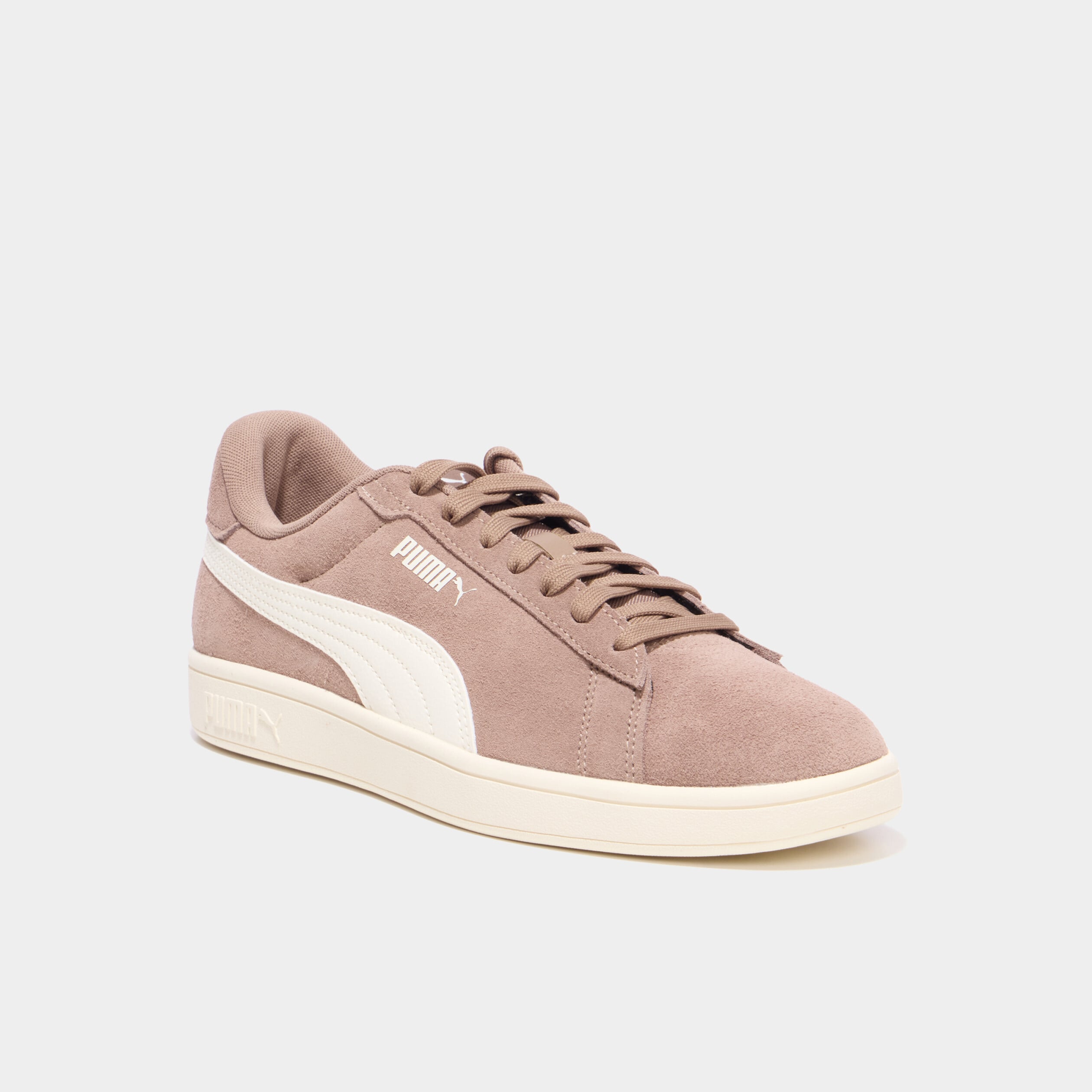 Tennis cuir su&eacute;dine Puma Smash V3 marron clair homme