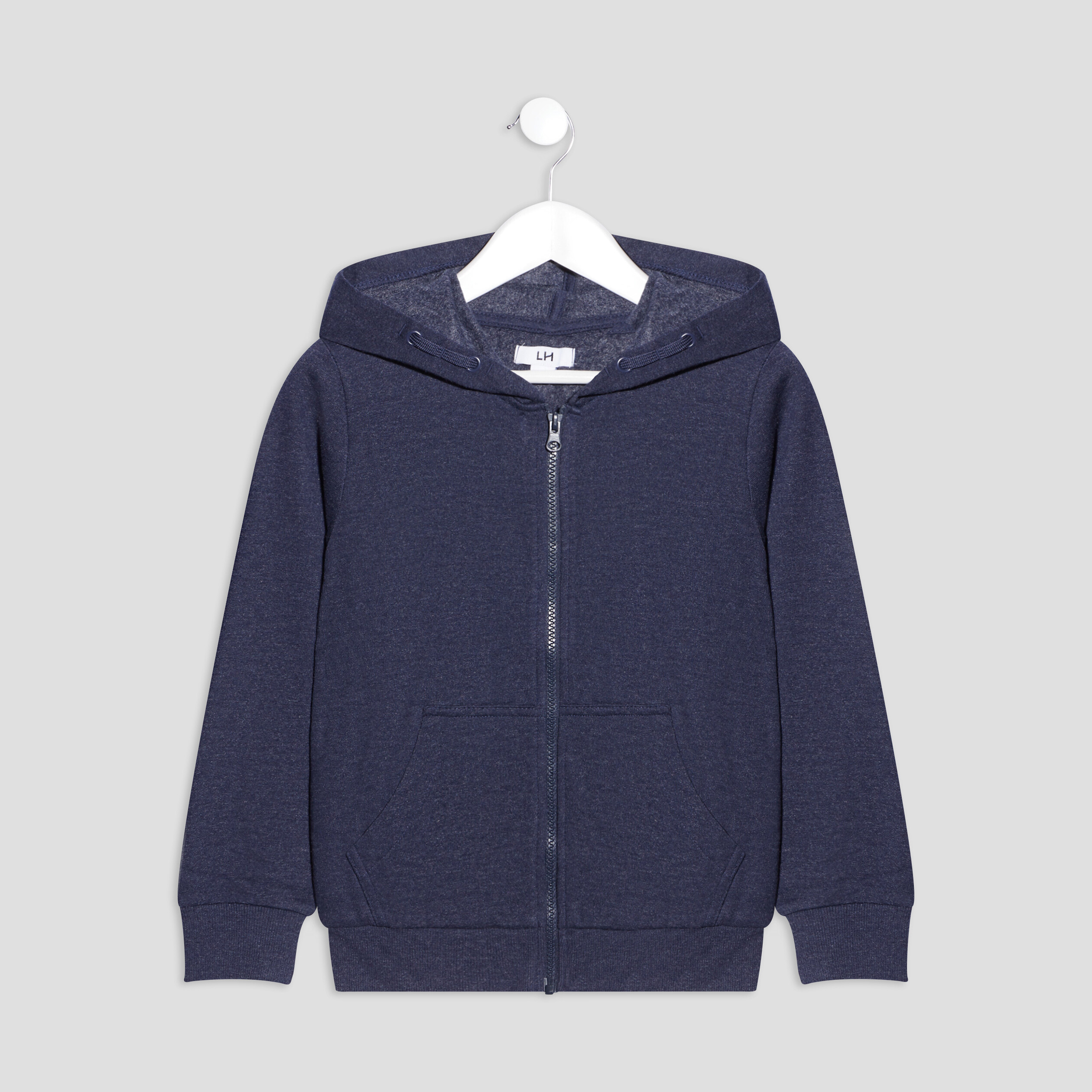 sweat zippe molletonne a capuche bleu garcon Sweat zippé molletonné à capuche bleu garçon