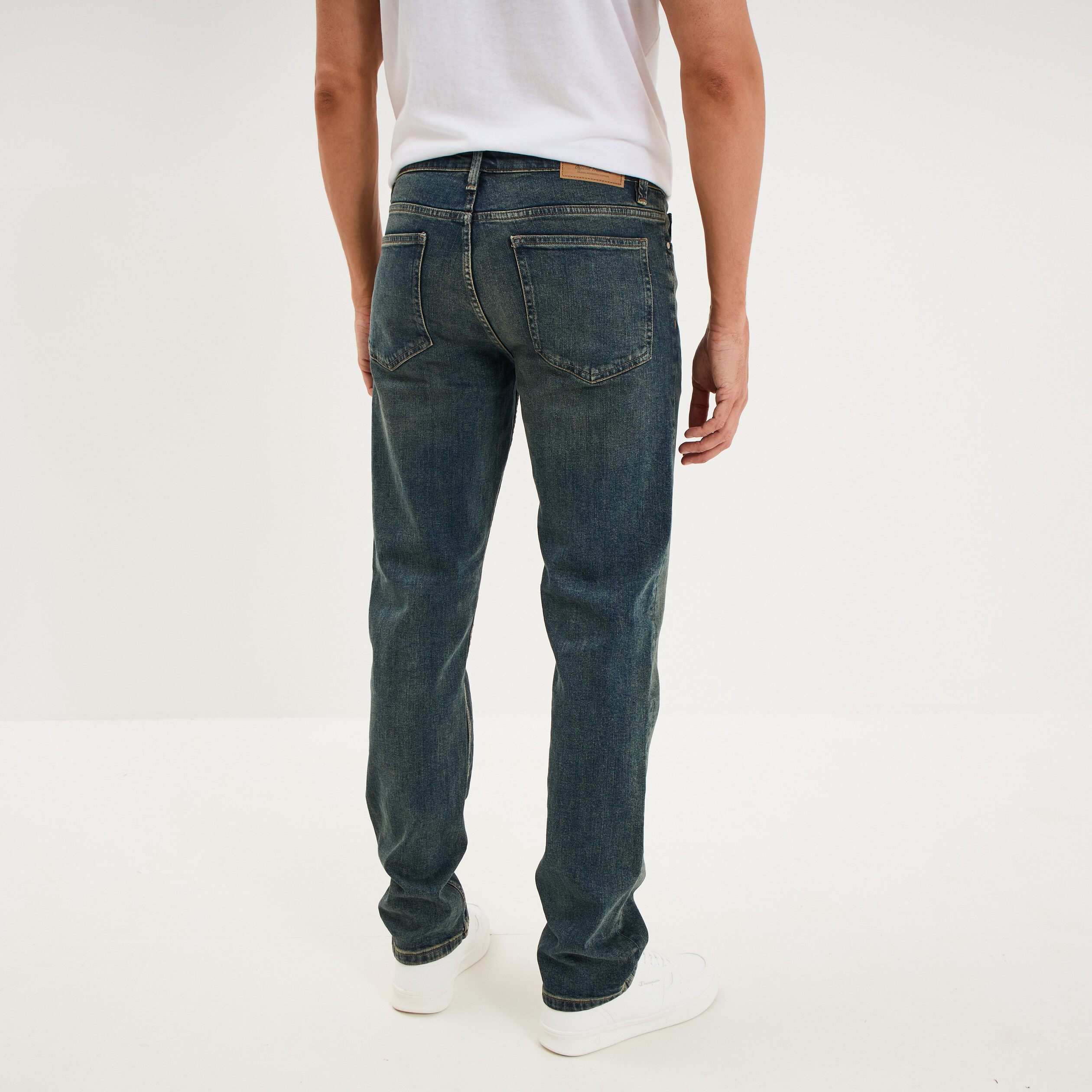 Jeans regular 5 poches denim dirty homme