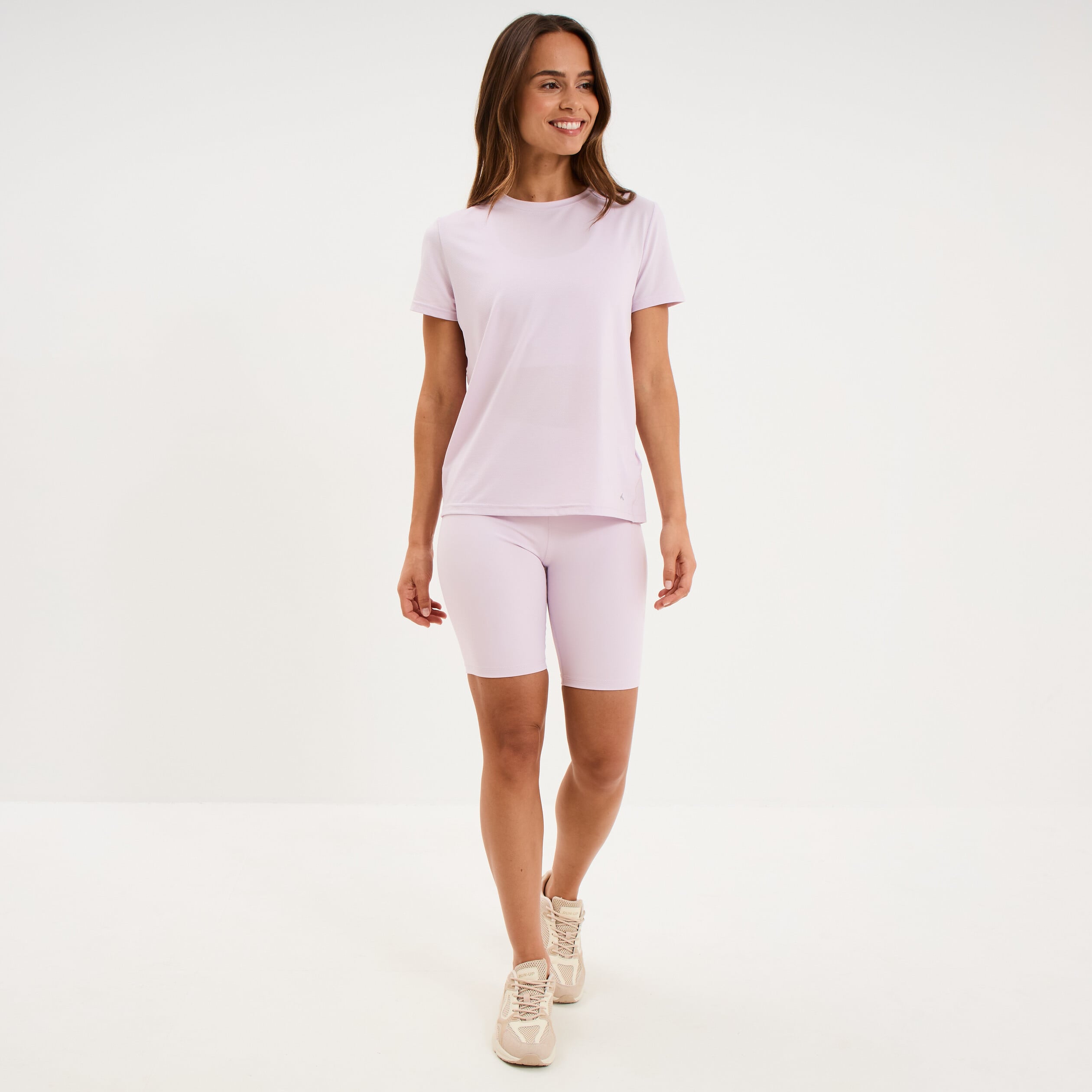 T-shirt de sport droit manches courtes violet clair femme