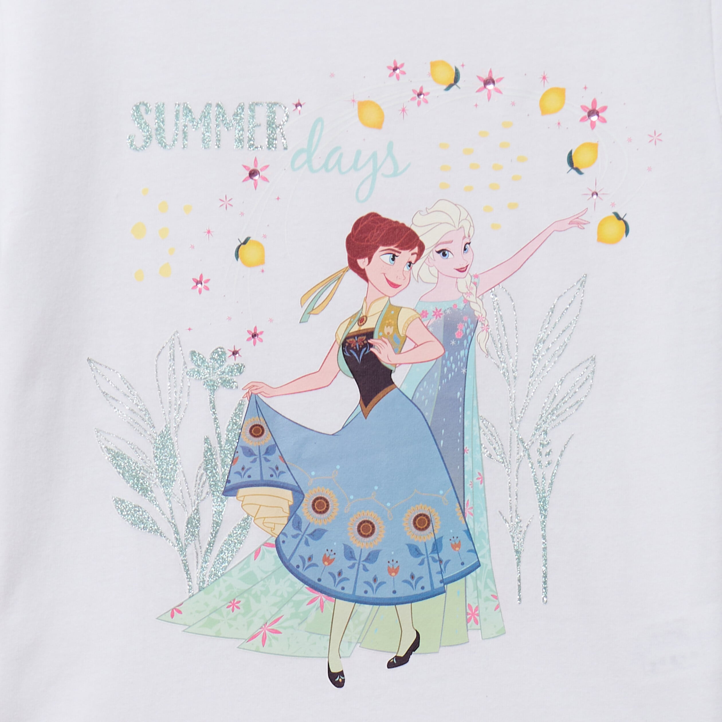 T-shirt coton Reine des neiges blanc fille