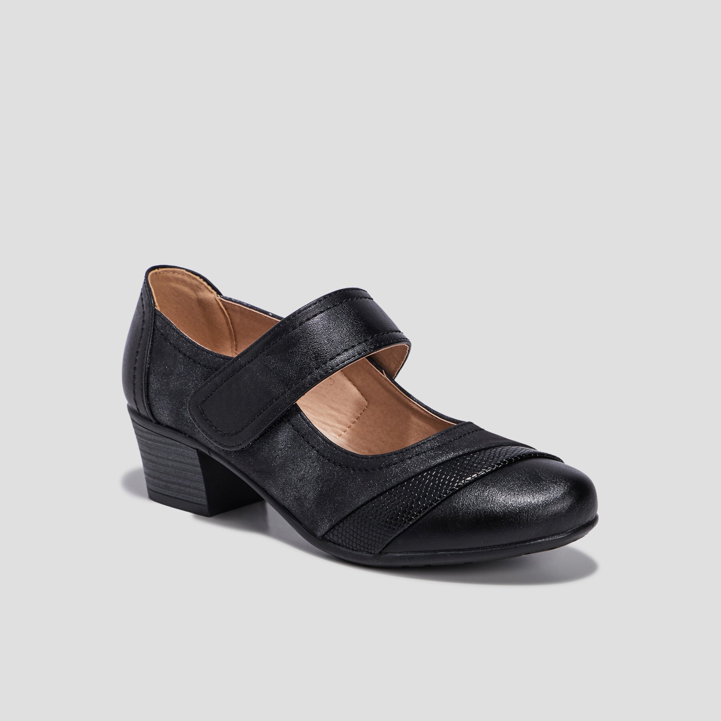 Escarpins confort semelles cuir noir femme