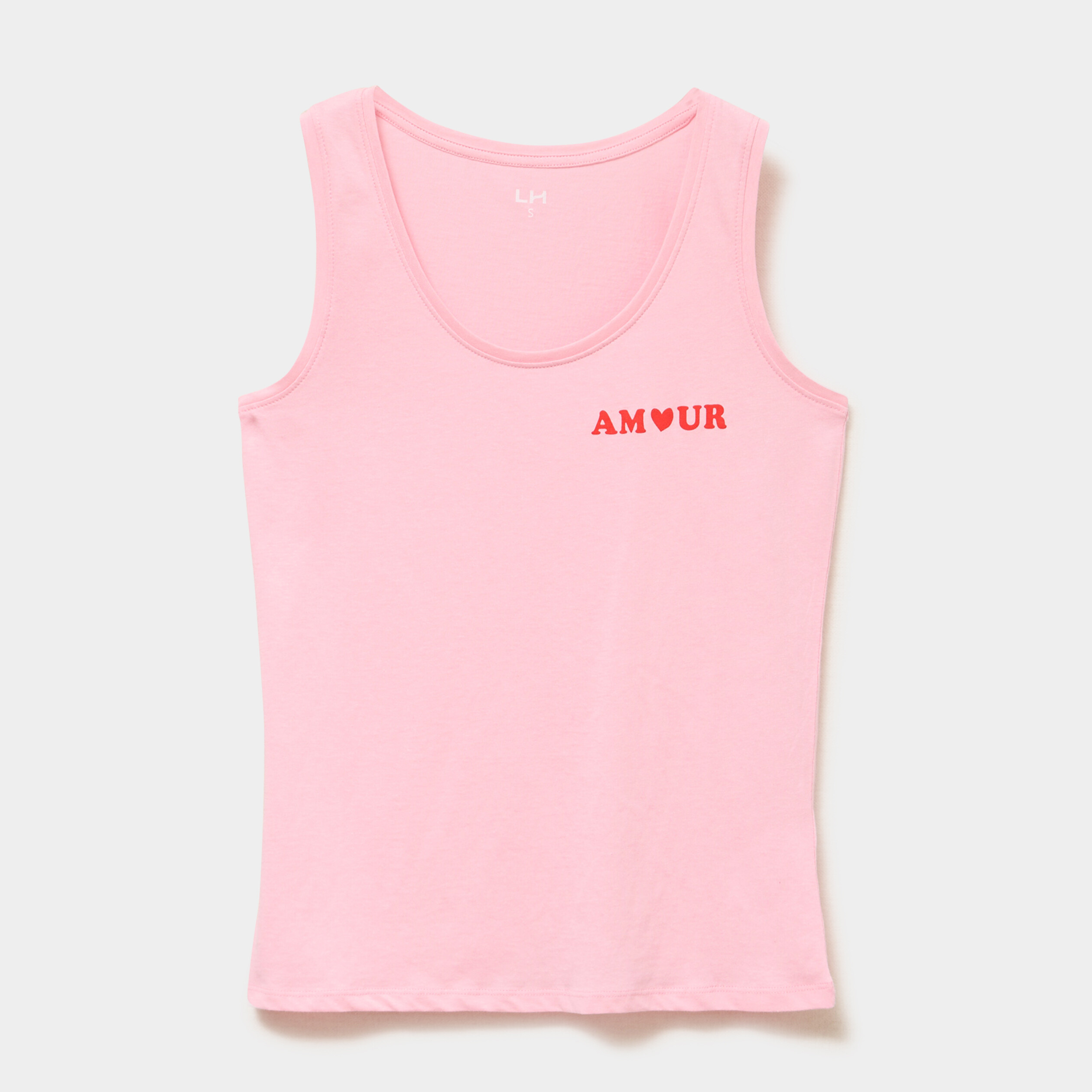 D&eacute;bardeur col rond droit coton rose femme