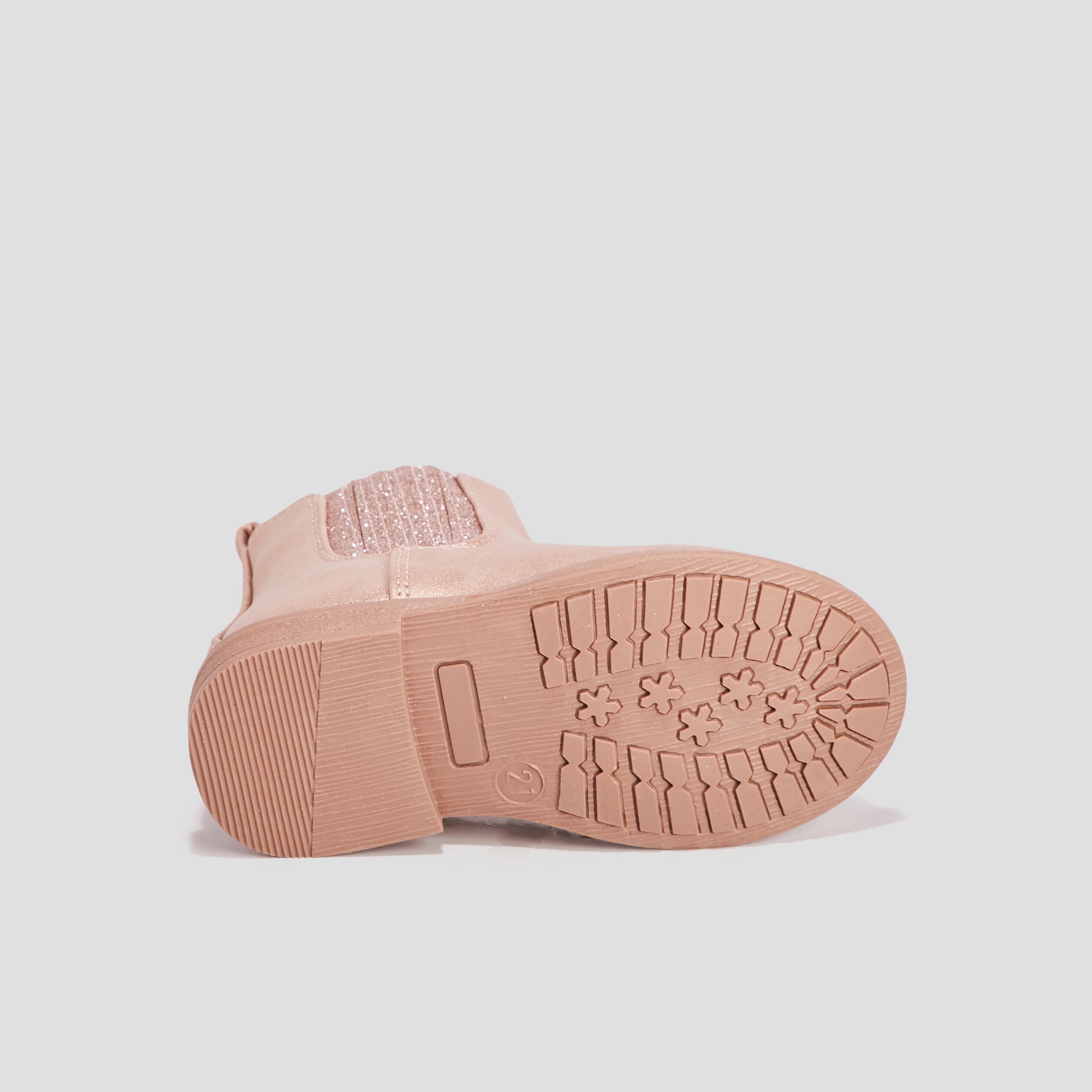 Bottines chelsea zippées rose bébé fille