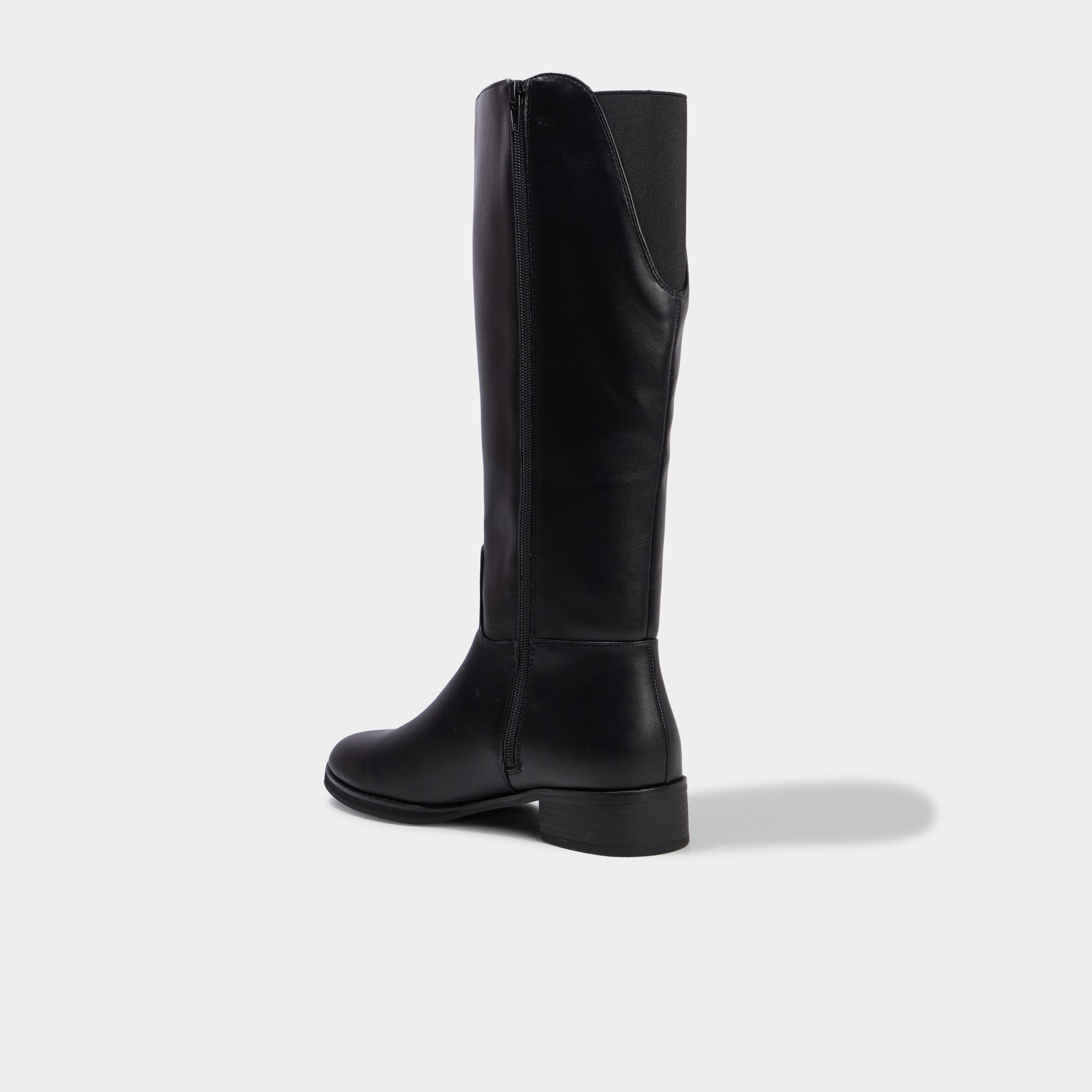 Bottes hautes petit talon noir femme