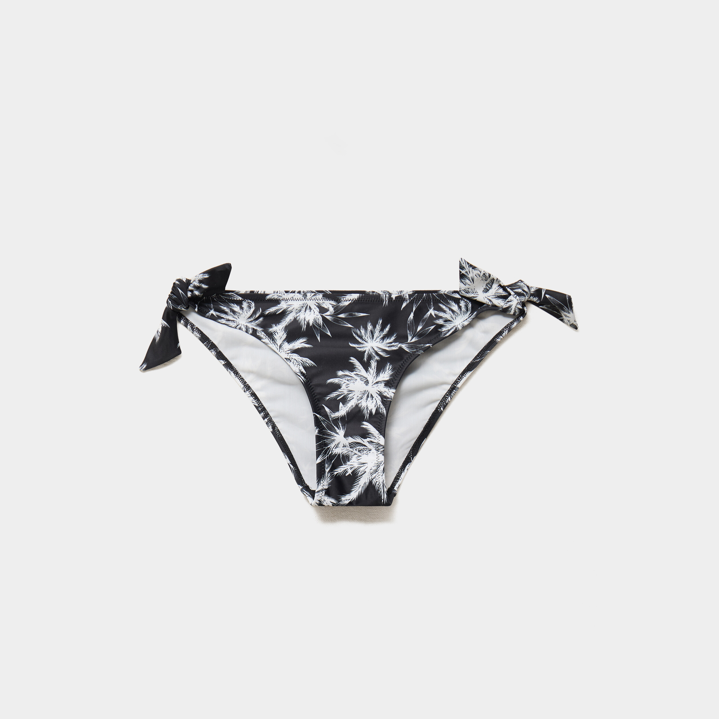 Bas de maillot de bain d&eacute;tails noeuds ecru femme