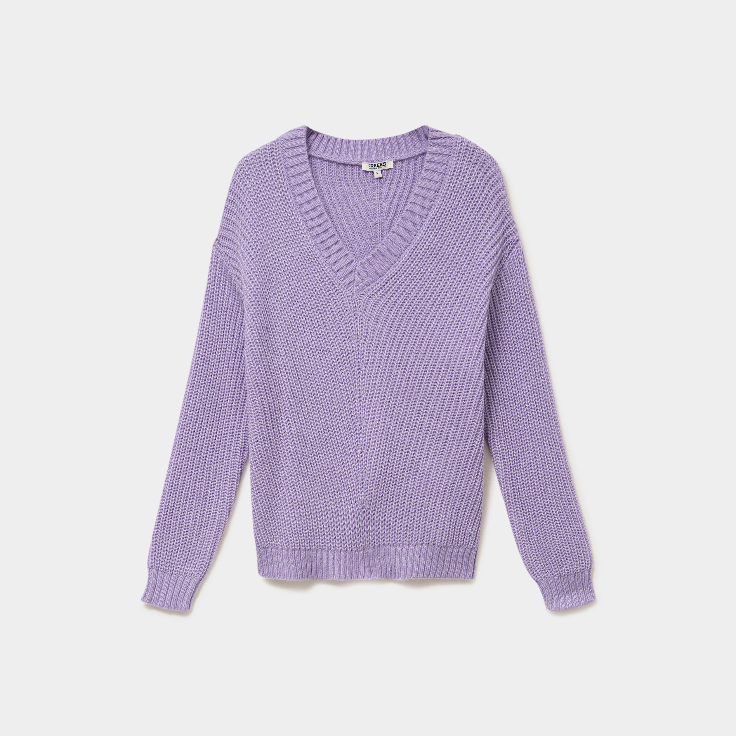 Pull col en V parme femme
