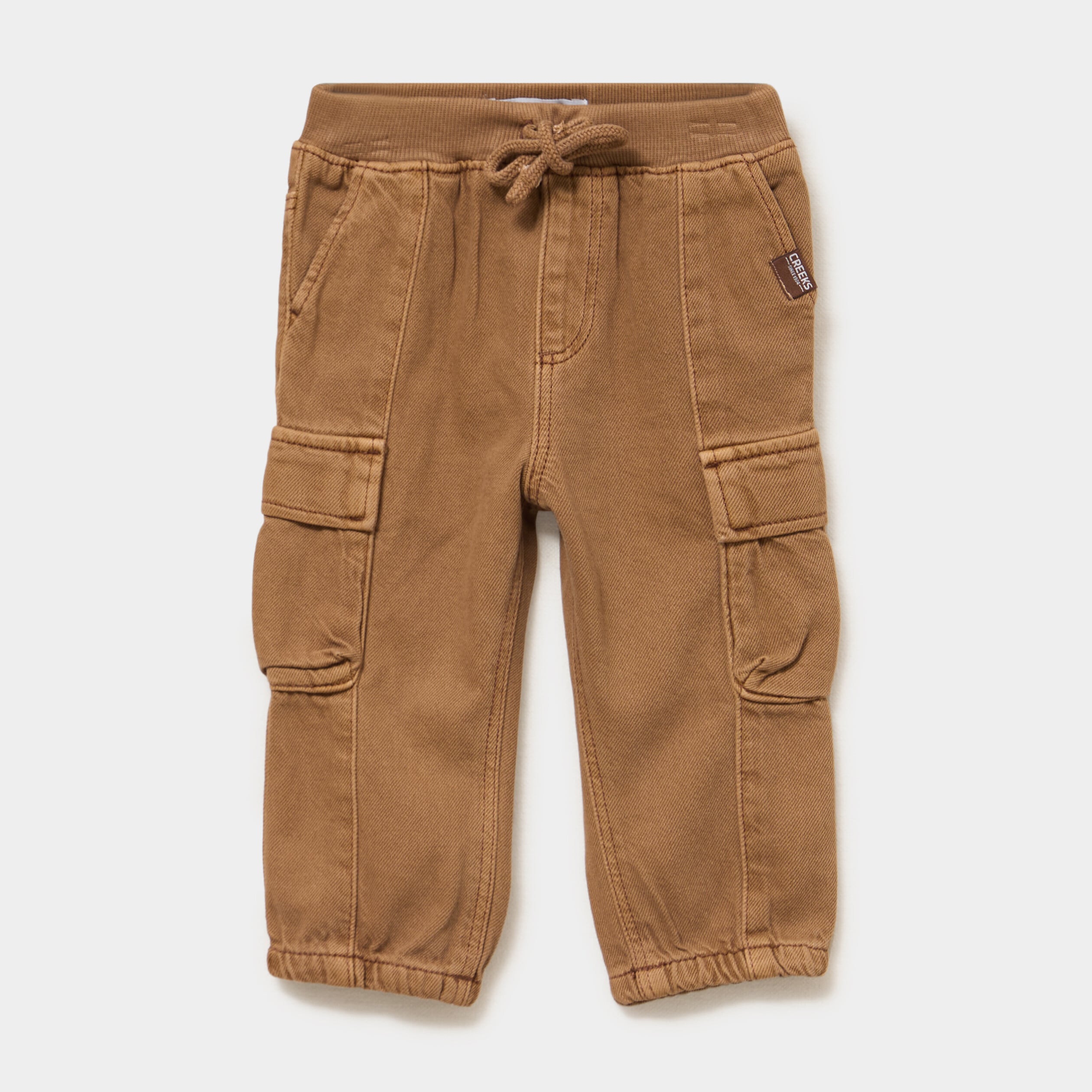 Pantalon cargo coton marron fonc&eacute; b&eacute;b&eacute; gar&ccedil;on