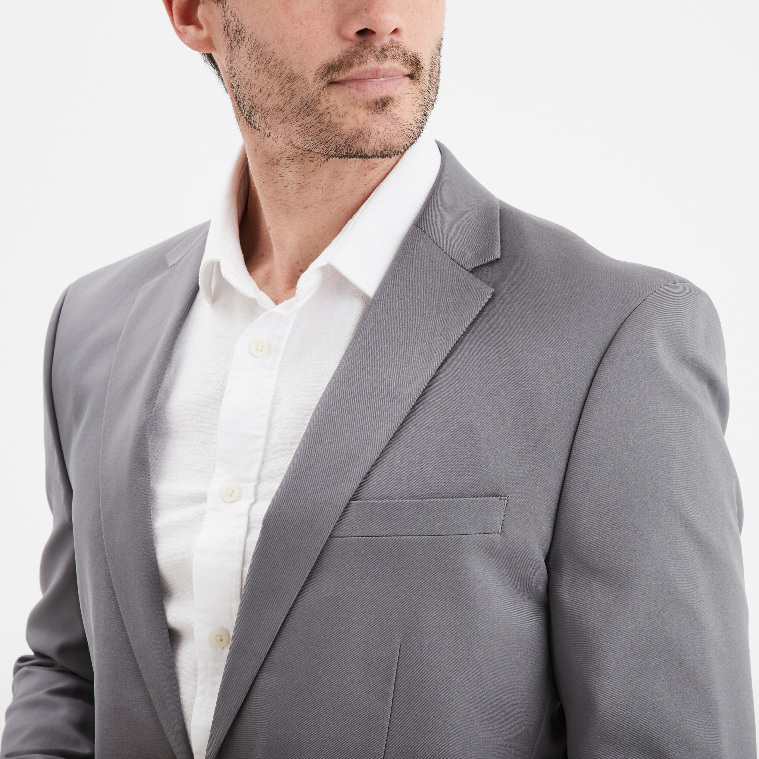 Veste de costume droite gris fonce homme