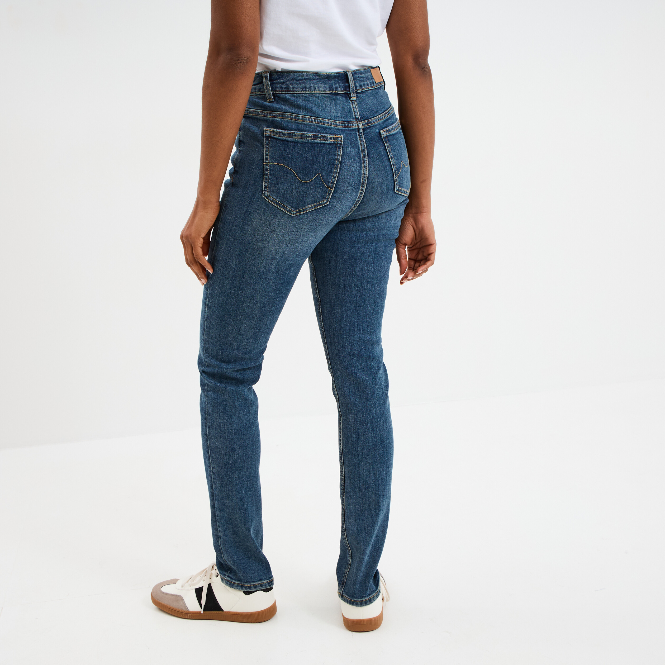 jeans slim taille haute denim dirty femme Jeans slim taille haute denim dirty femme