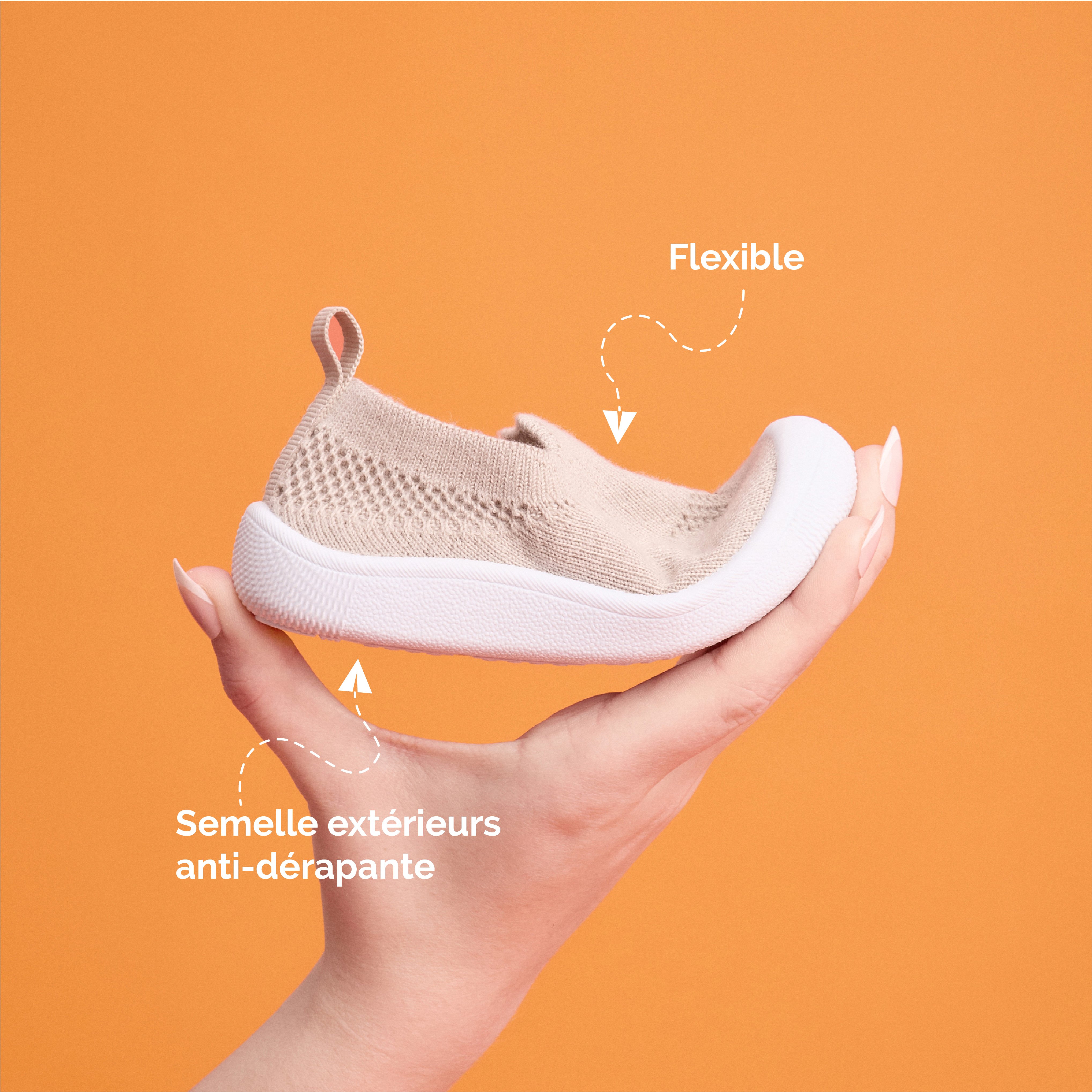 Baskets bout renforc&eacute; &agrave; semelle souple sable b&eacute;b&eacute; gar&ccedil;on