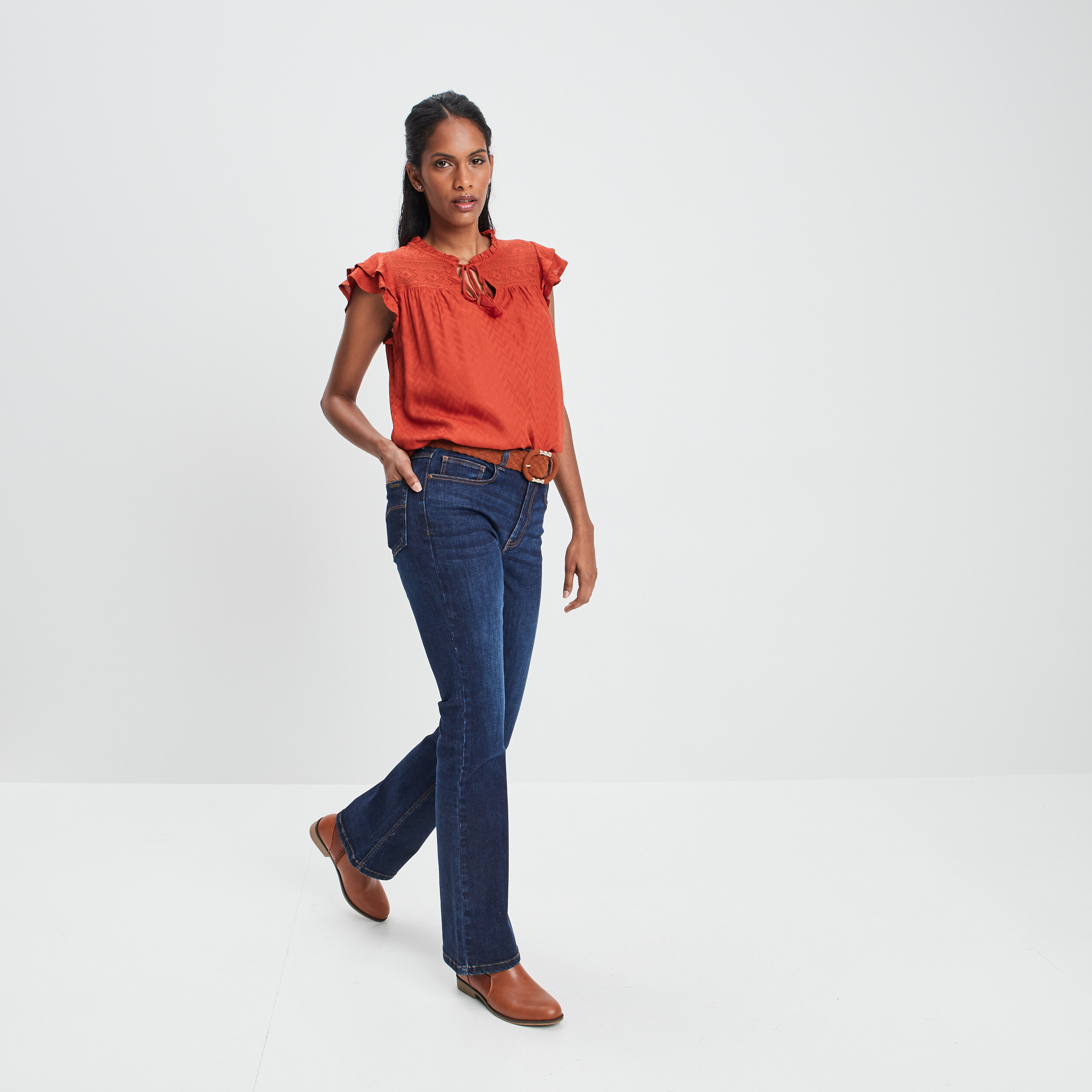 jeans flare creeks denim stone femme Jeans flare Creeks denim stone femme