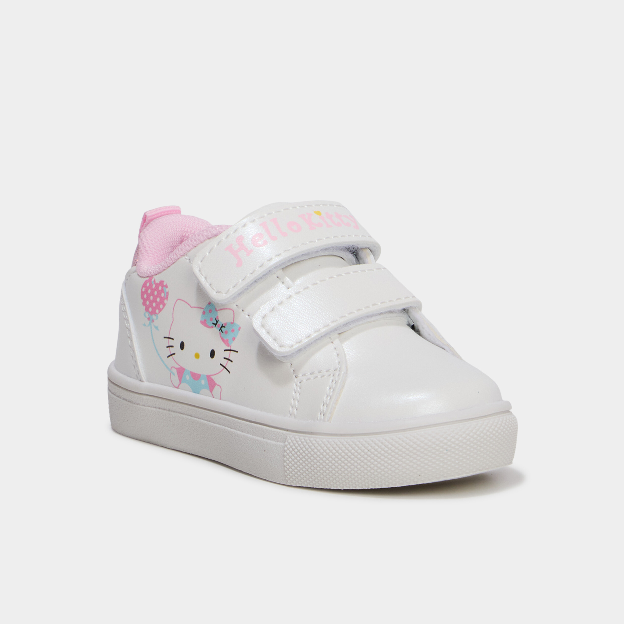 Baskets &agrave; scratchs Hello Kitty blanc b&eacute;b&eacute; fille