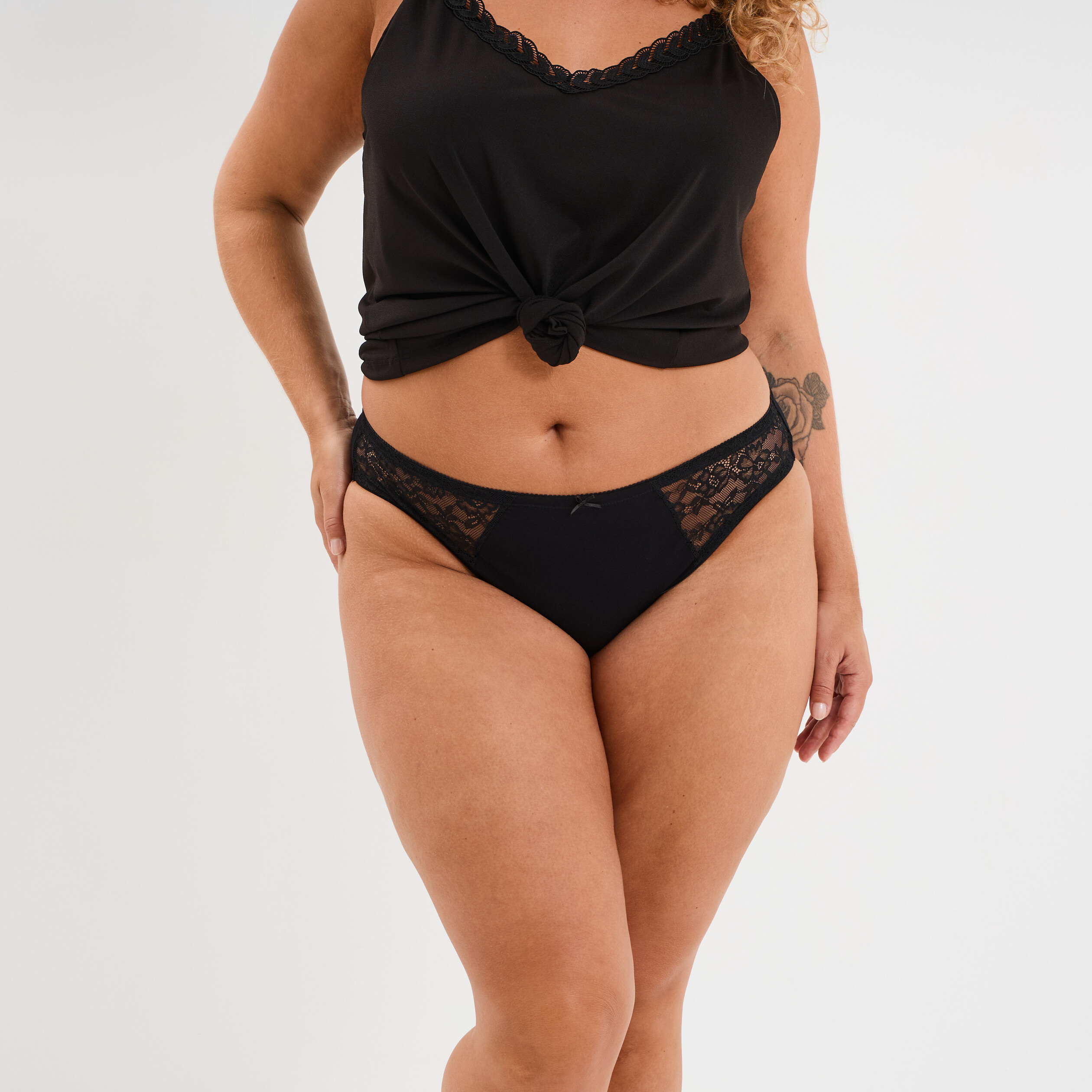 Culotte coton majoritaire noir femme grande taille