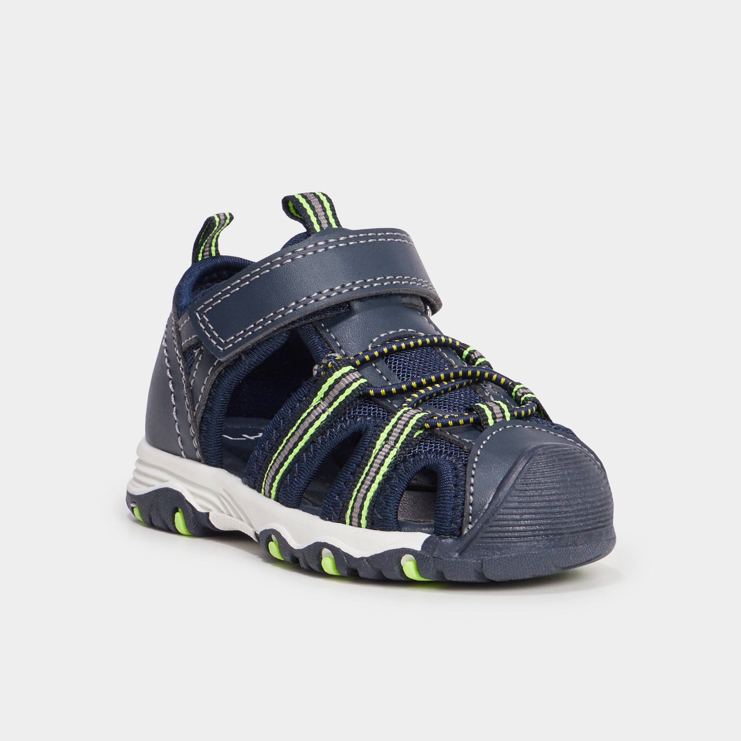 Sandales &agrave; scratchs avec bout renforc&eacute; bleu marine b&eacute;b&eacute; gar&ccedil;on