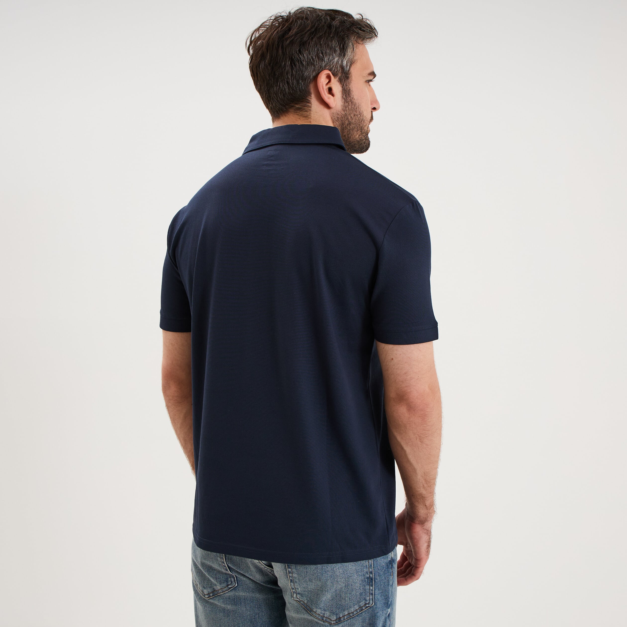 Polo manches courtes bleu p&eacute;trole homme