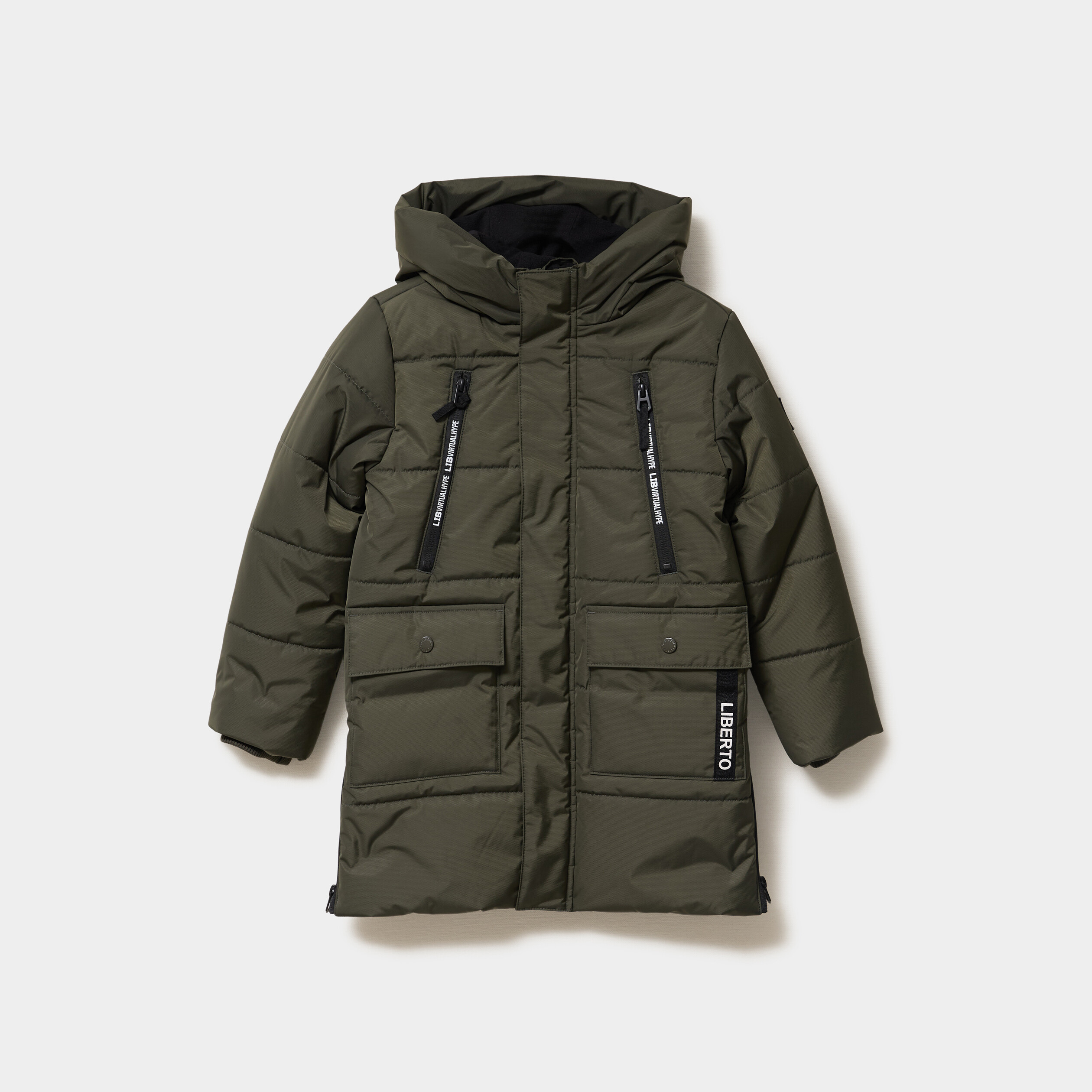 Fur Made For The Future Doudoune Manteau Vert Parka Kaki Garcon