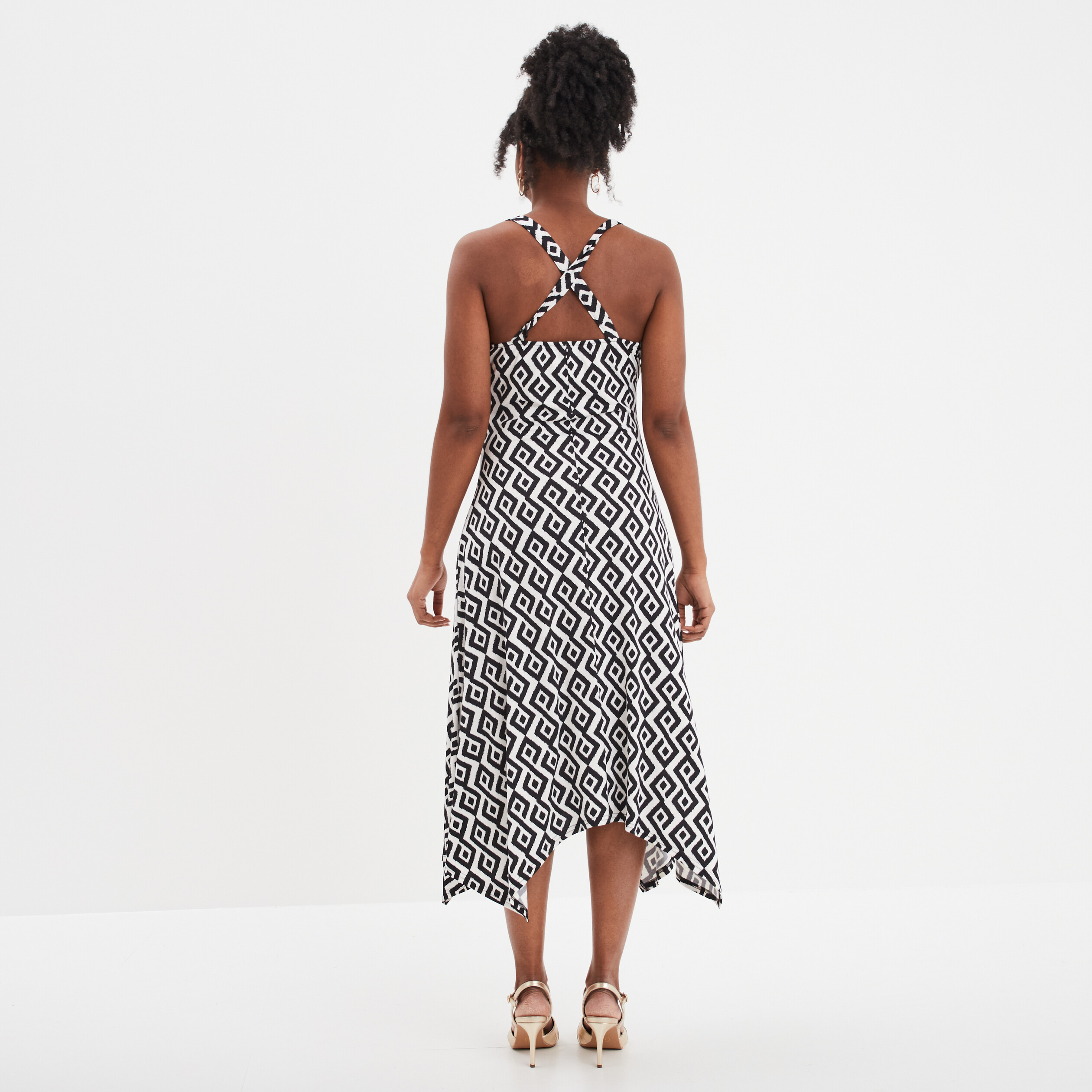robe longue a bretelles avec coques ecru femme Robe longue à bretelles avec coques ecru femme