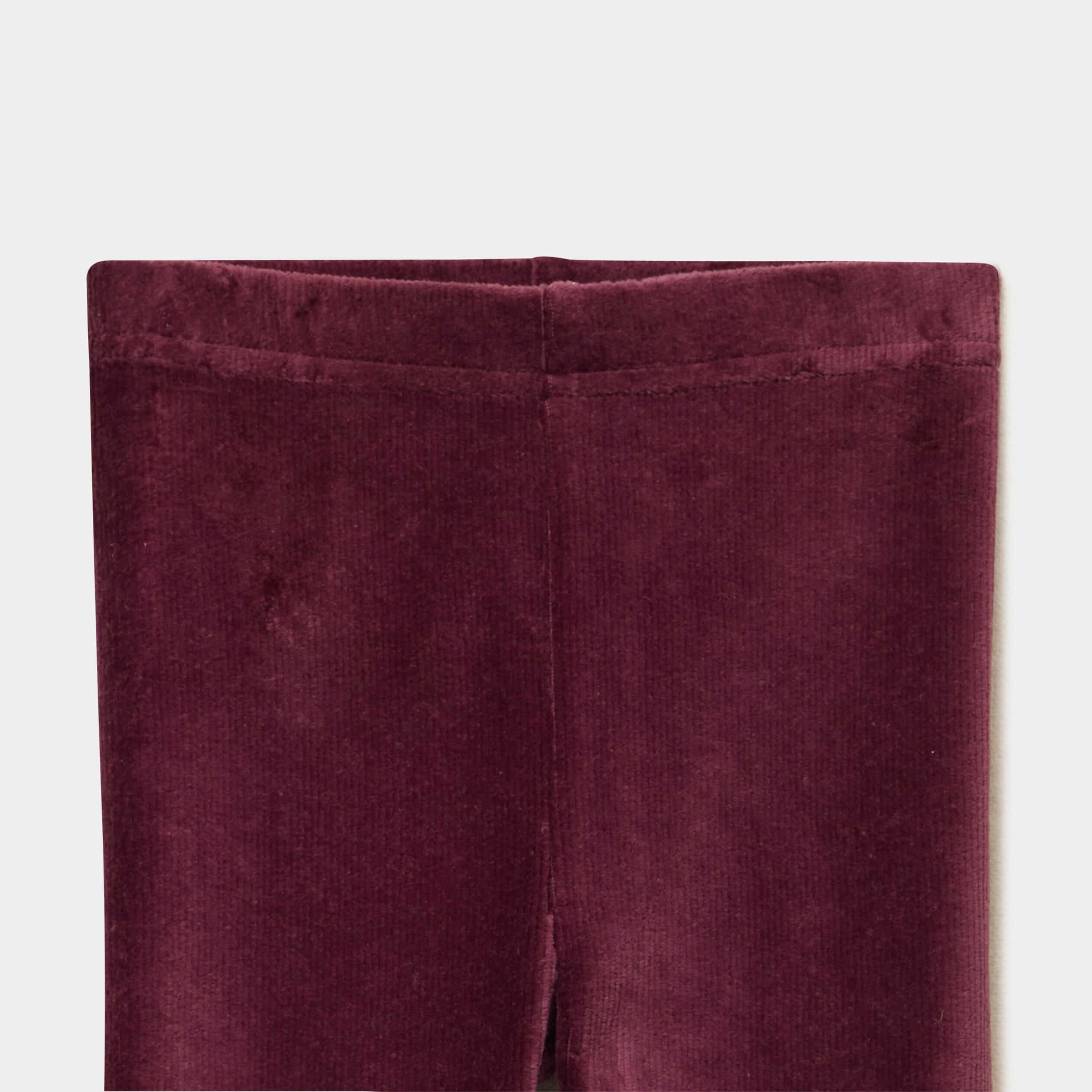Legging effet velours c&ocirc;tel&eacute; violet fonc&eacute; b&eacute;b&eacute; fille