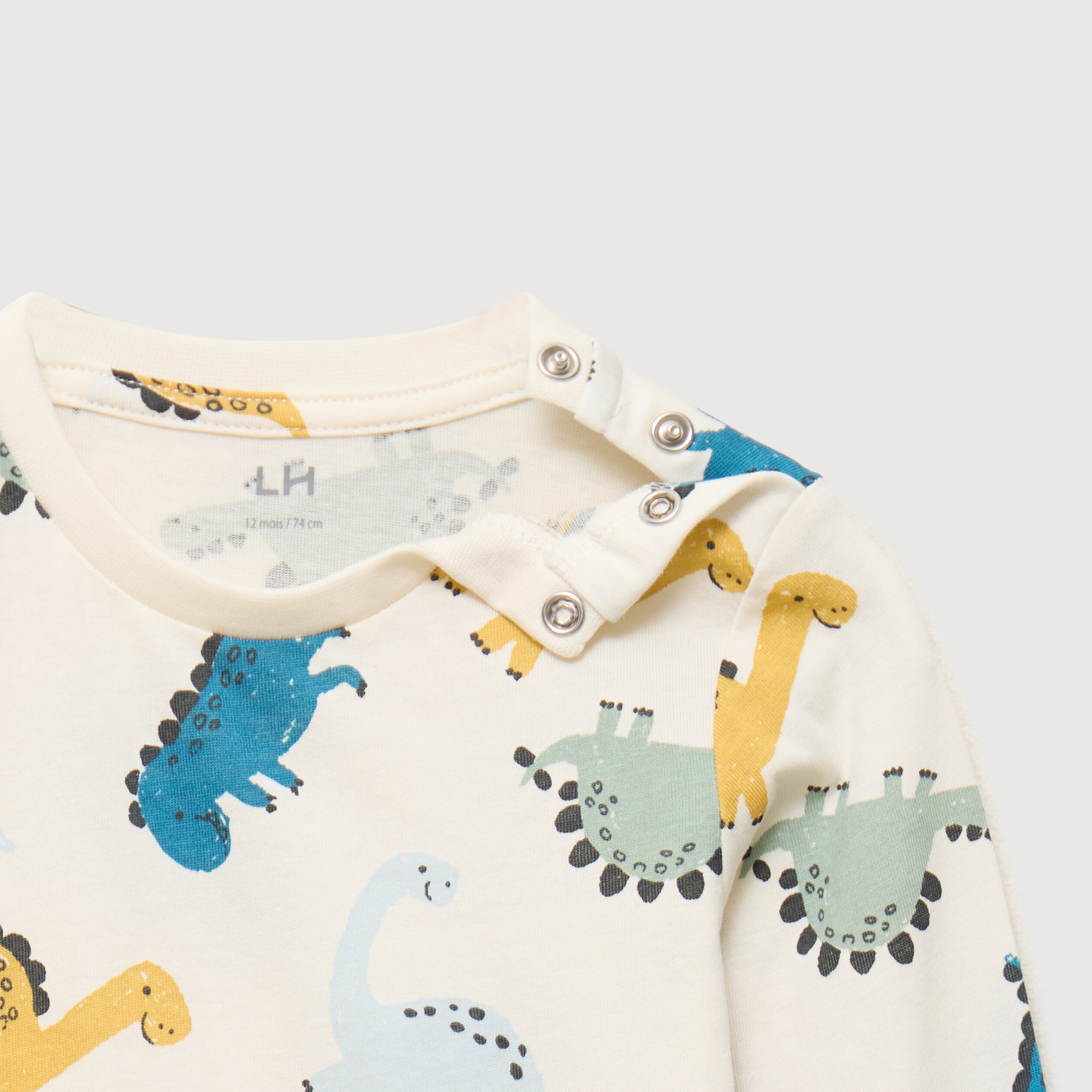 T-shirt manches longues coton ecru b&eacute;b&eacute; gar&ccedil;on