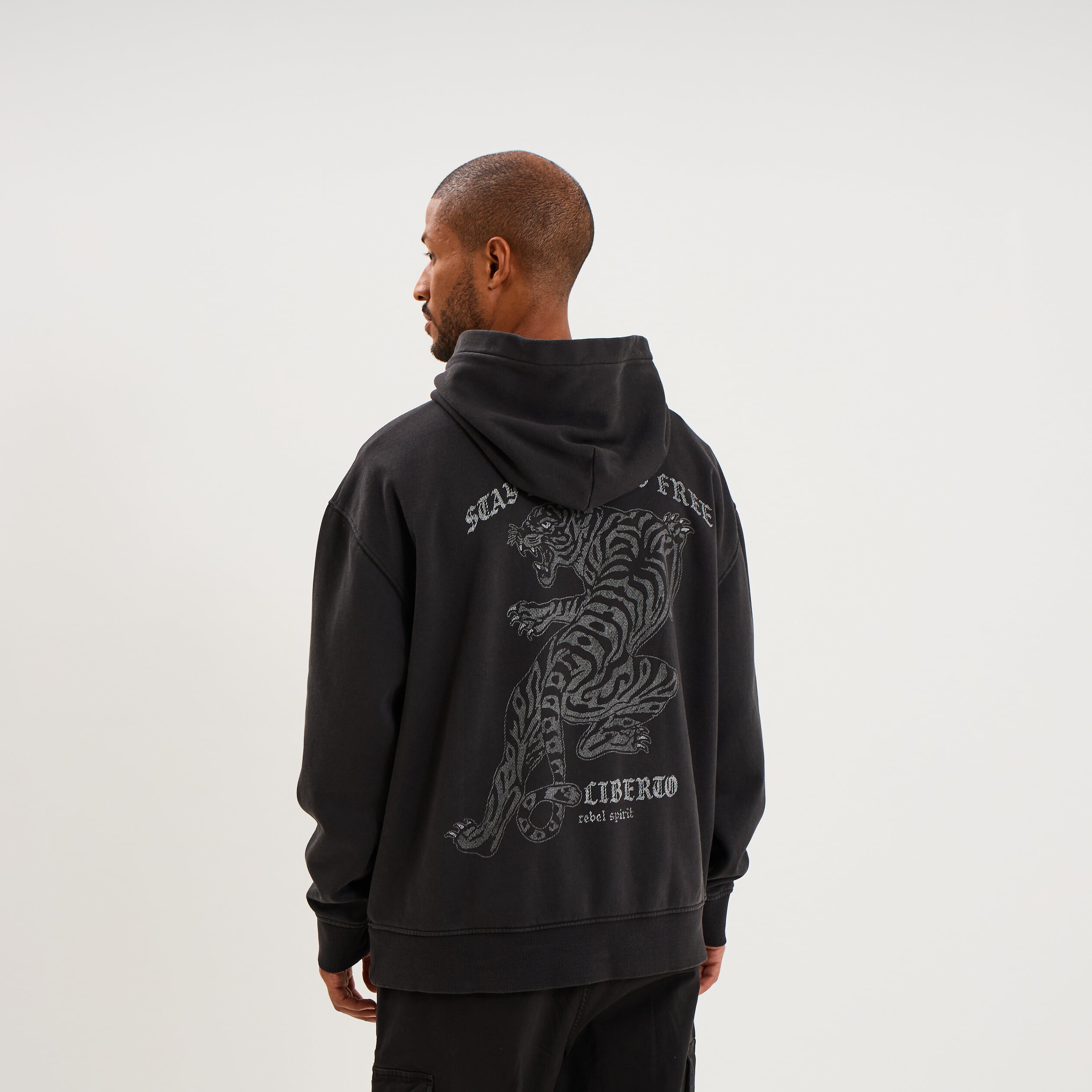 Sweat hoodie 1 poche &agrave; capuche gris fonc&eacute; homme