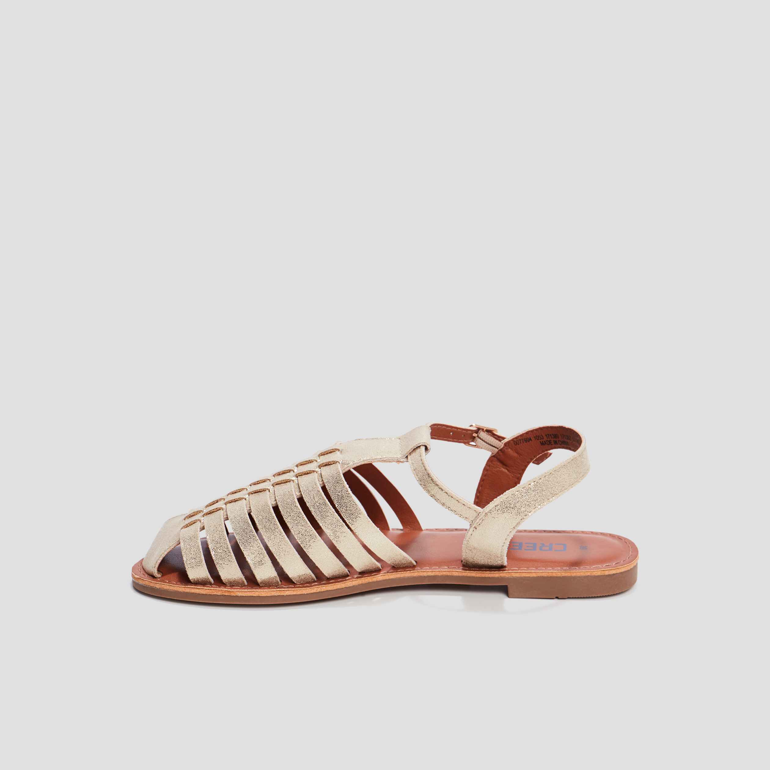 Sandales multibrides Creeks jaune or femme