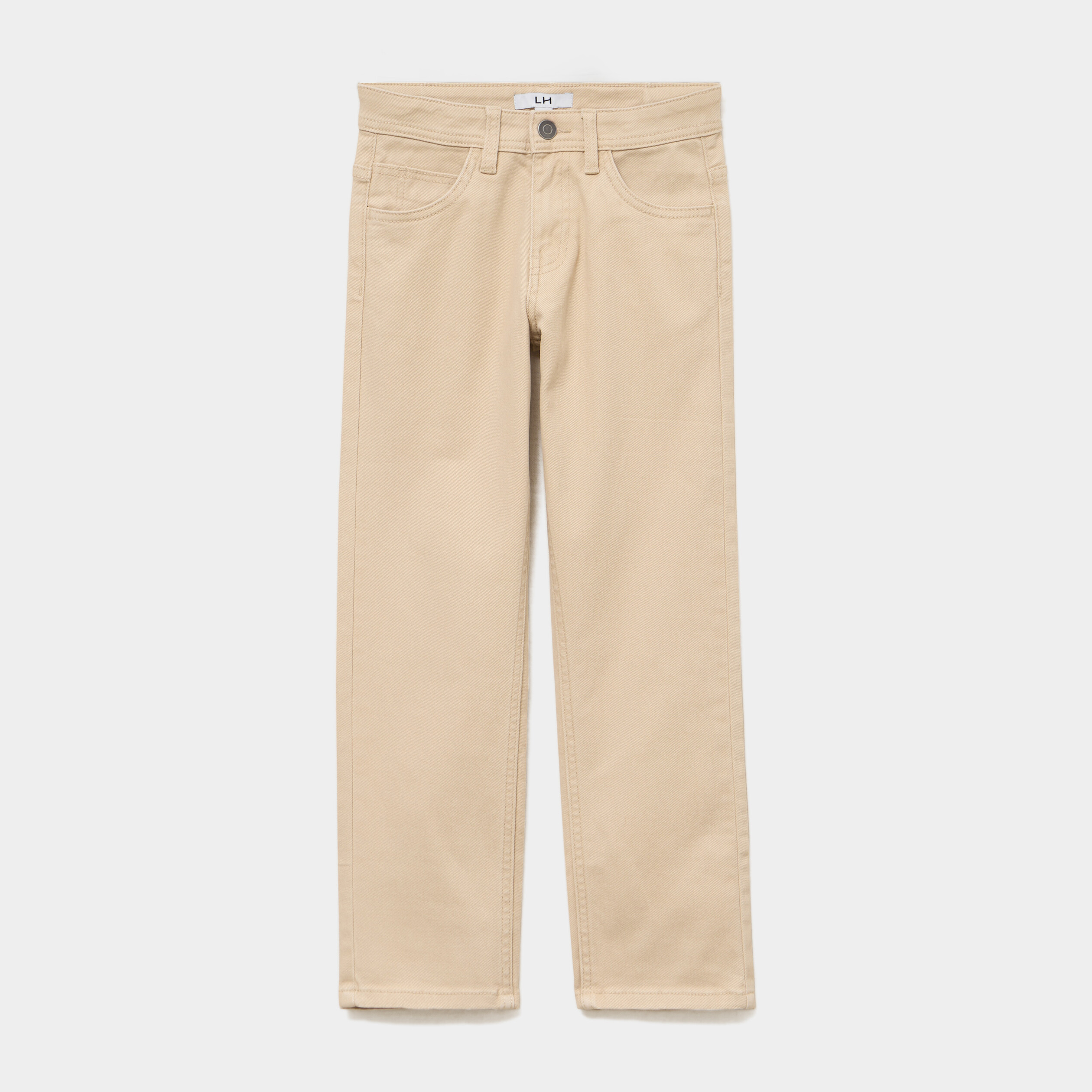 Pantalon regular coton majoritaire beige gar&ccedil;on