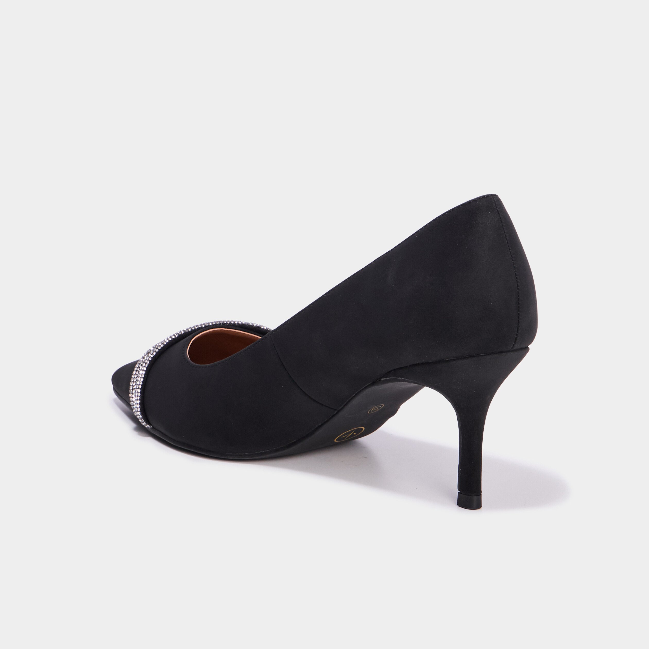 Escarpins détails strass noir femme