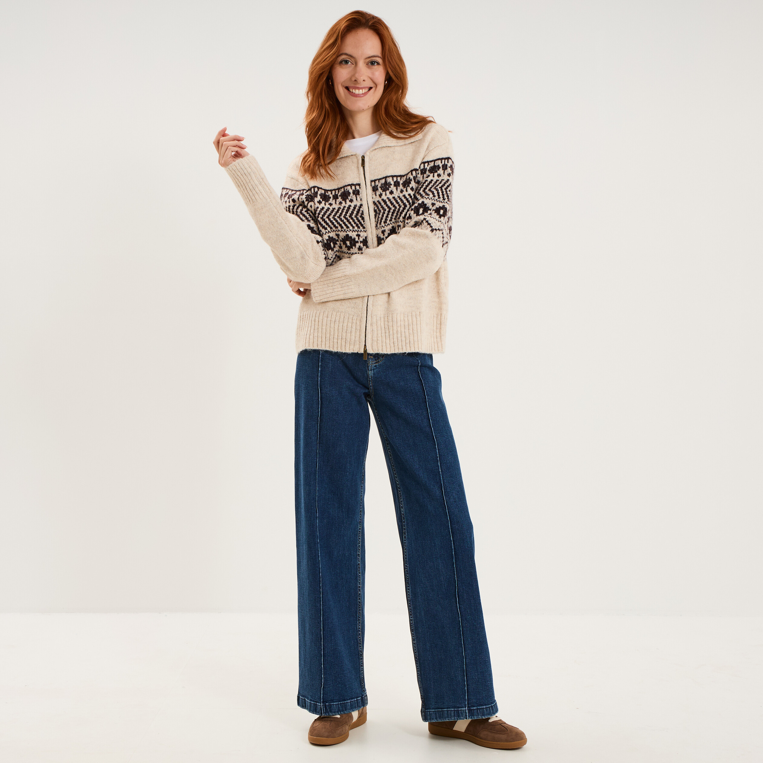 Jean denim flare coton majoritaire denim stone femme