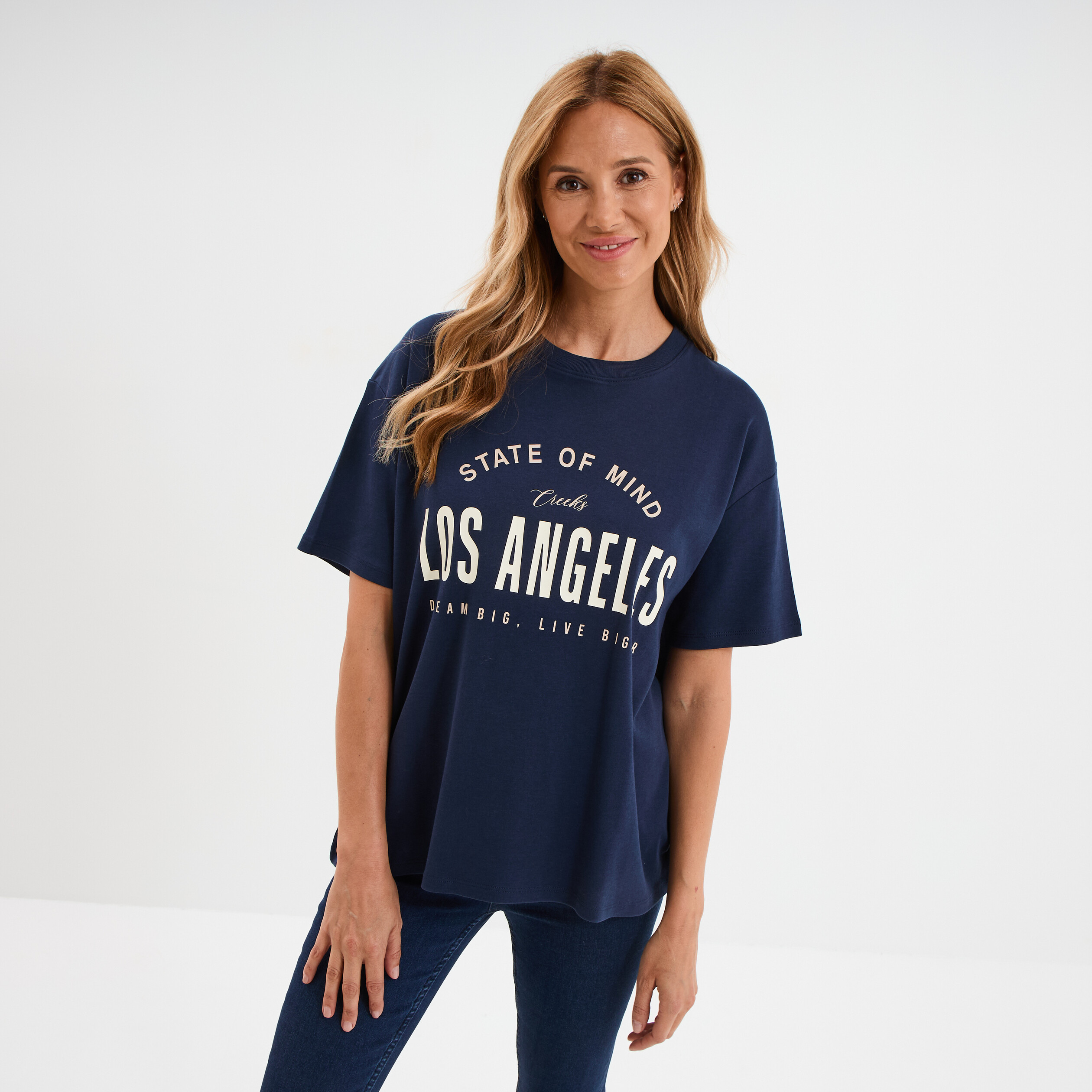 t shirt col rond manches courtes coton bleu marine femme T-shirt col rond manches courtes coton bleu marine femme