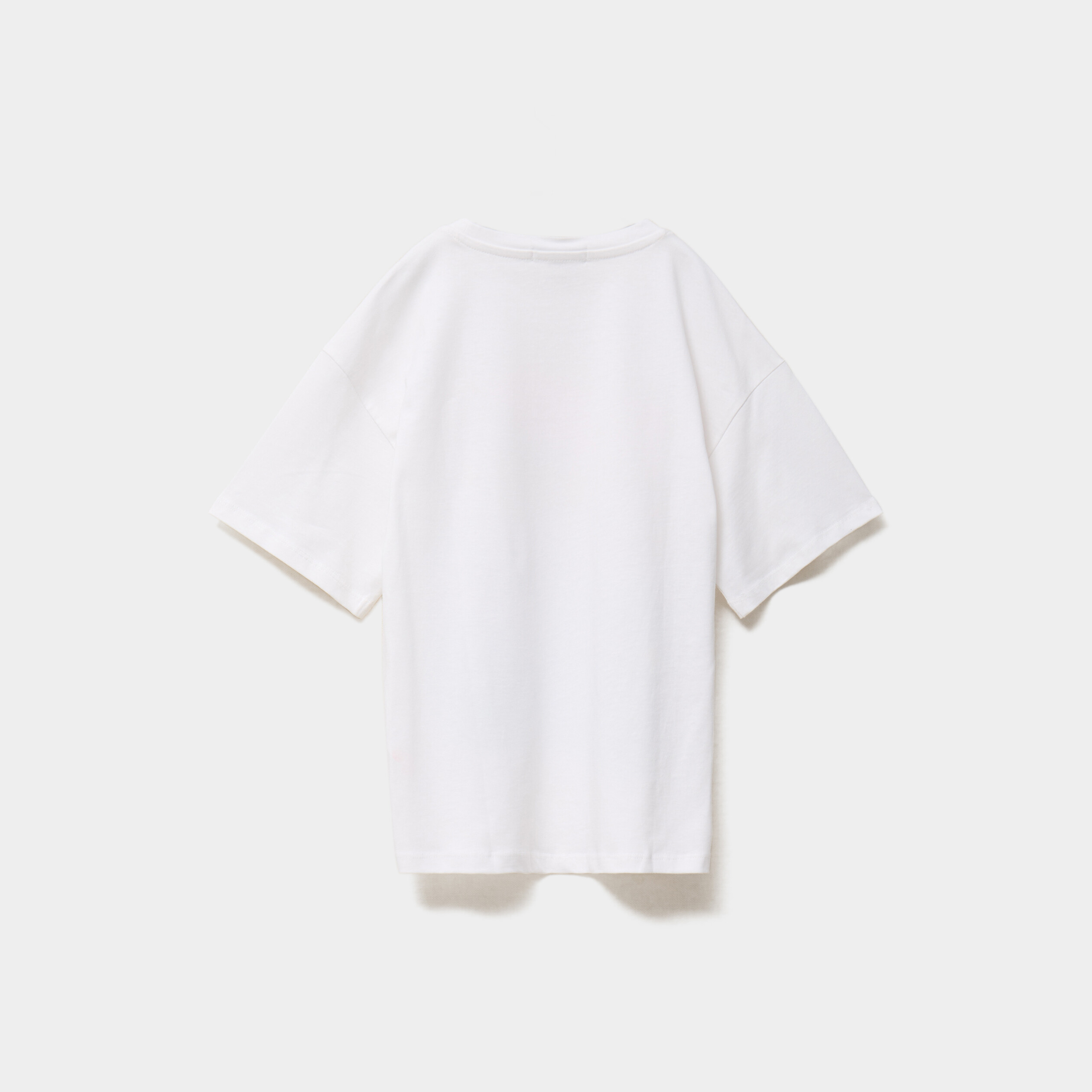 T-shirt oversize manches courtes coton ivoire fille