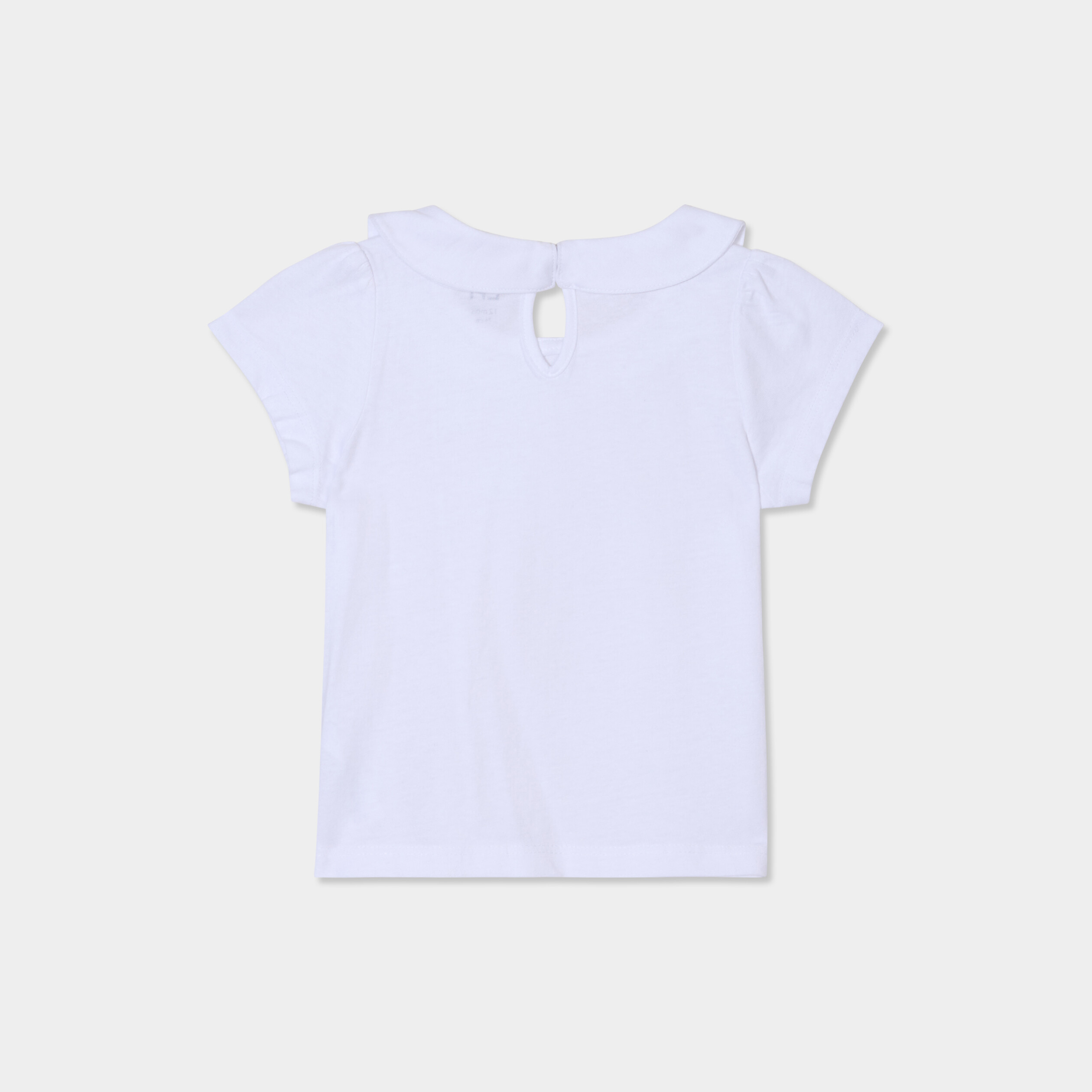 t shirt col claudine manches ballons blanc bebef T-shirt col claudine manches ballons blanc bébé fille