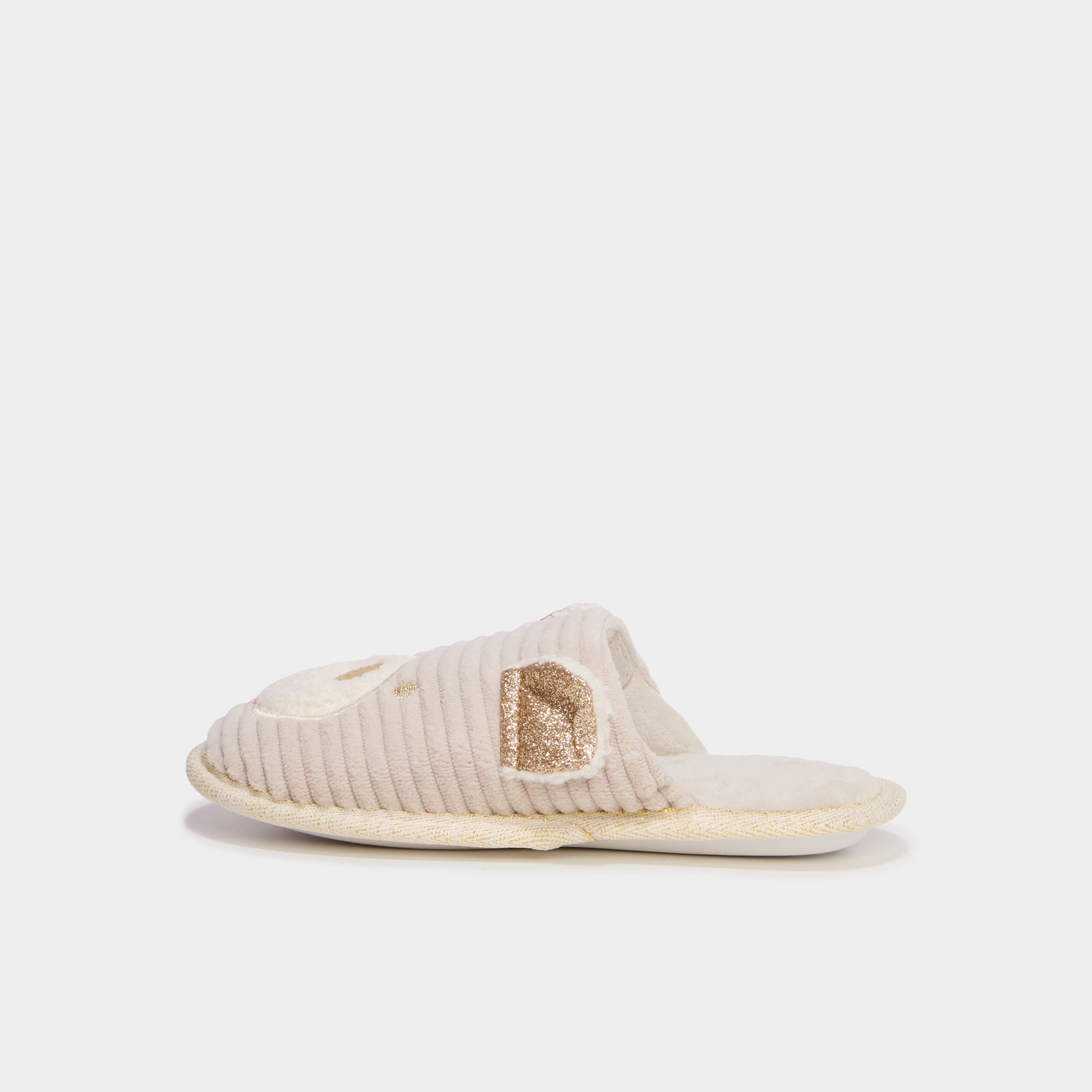 Chaussons mules effet velours sable fille