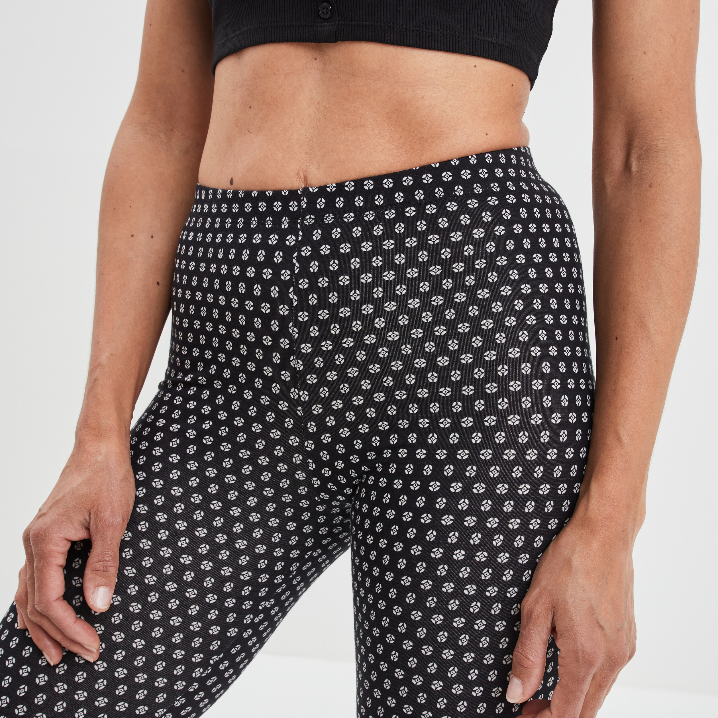 Leggings en coton noir femme