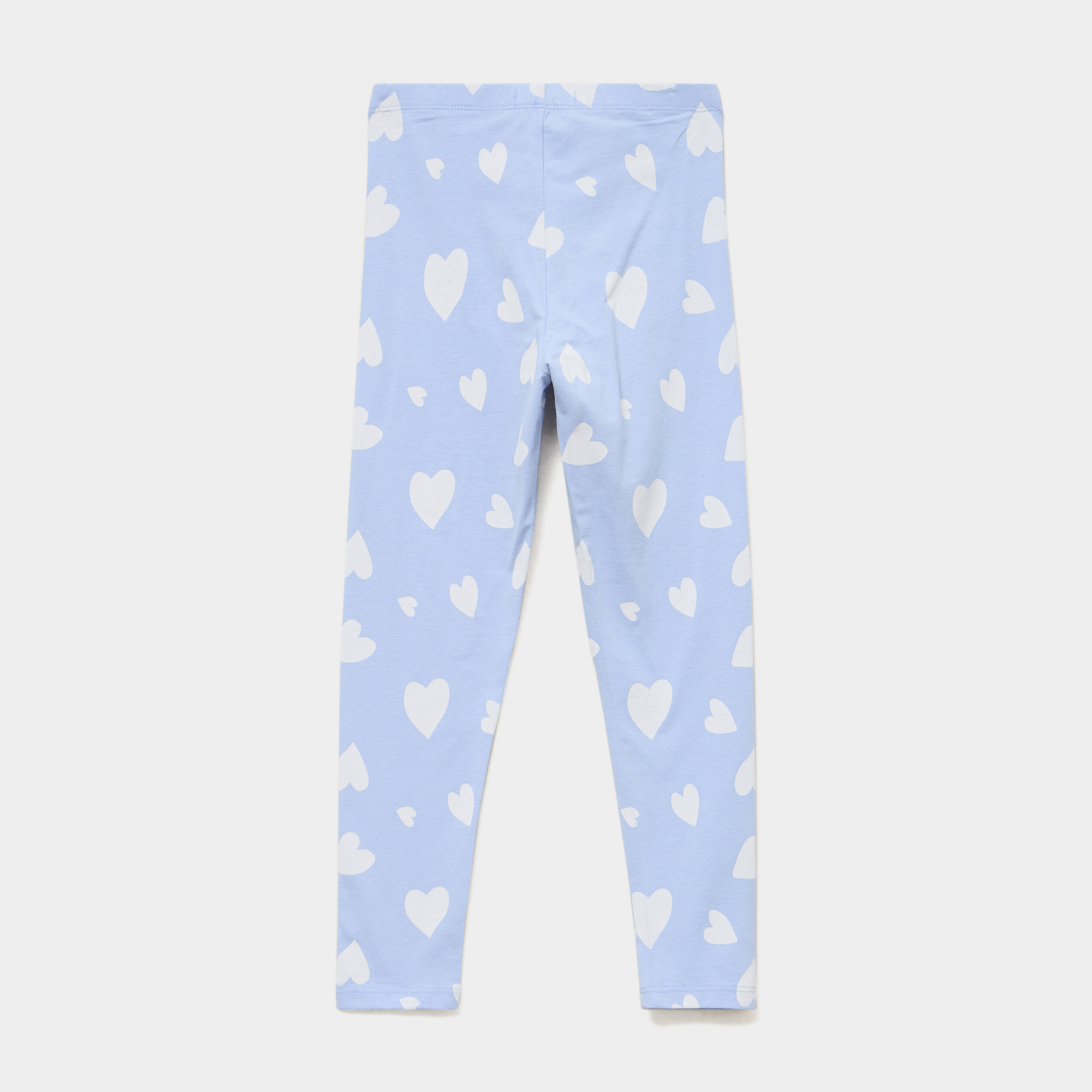 Legging taille &eacute;lastiqu&eacute;e coton bleu pastel fille