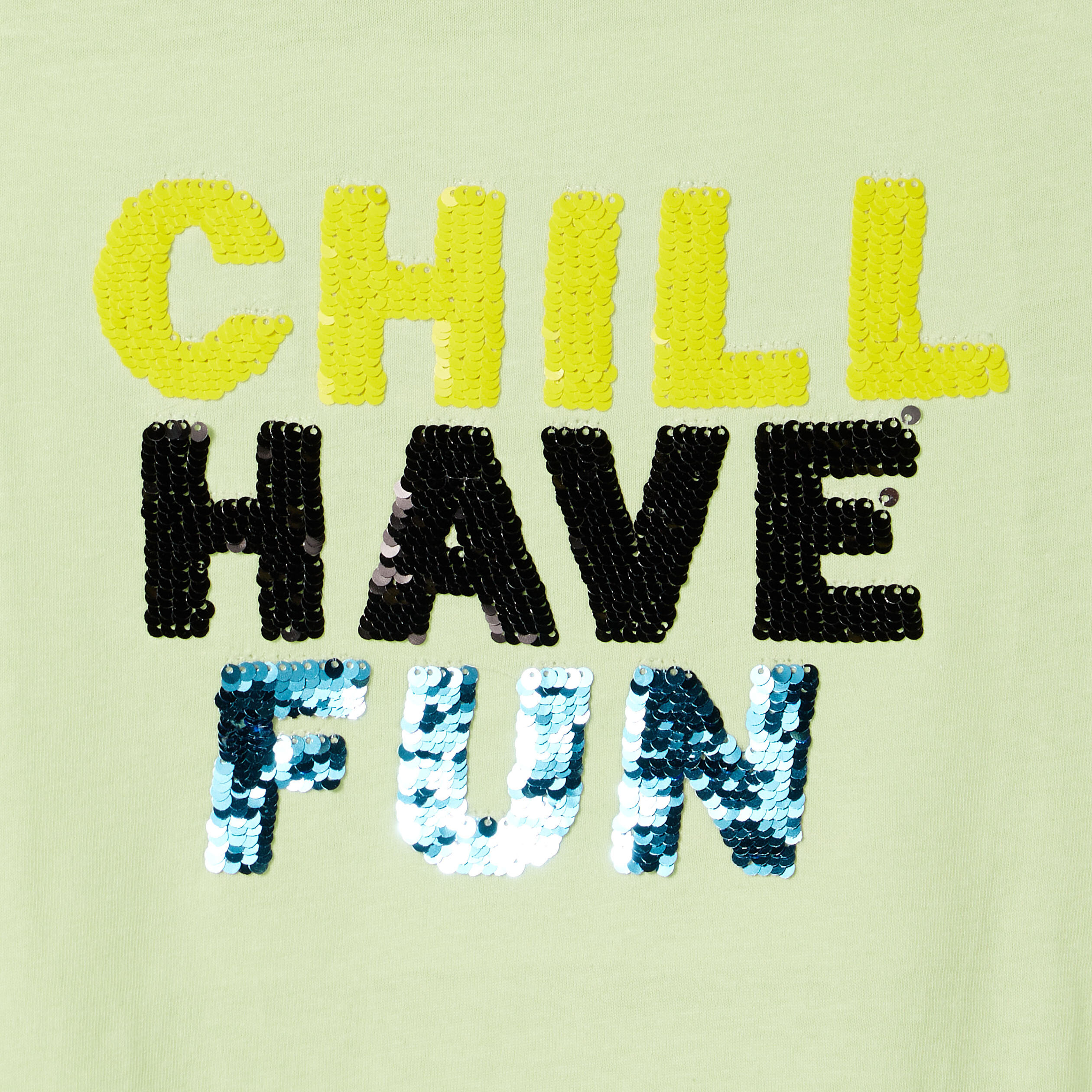 t shirt manches courtes sequins vert garcon T-shirt manches courtes sequins vert garçon