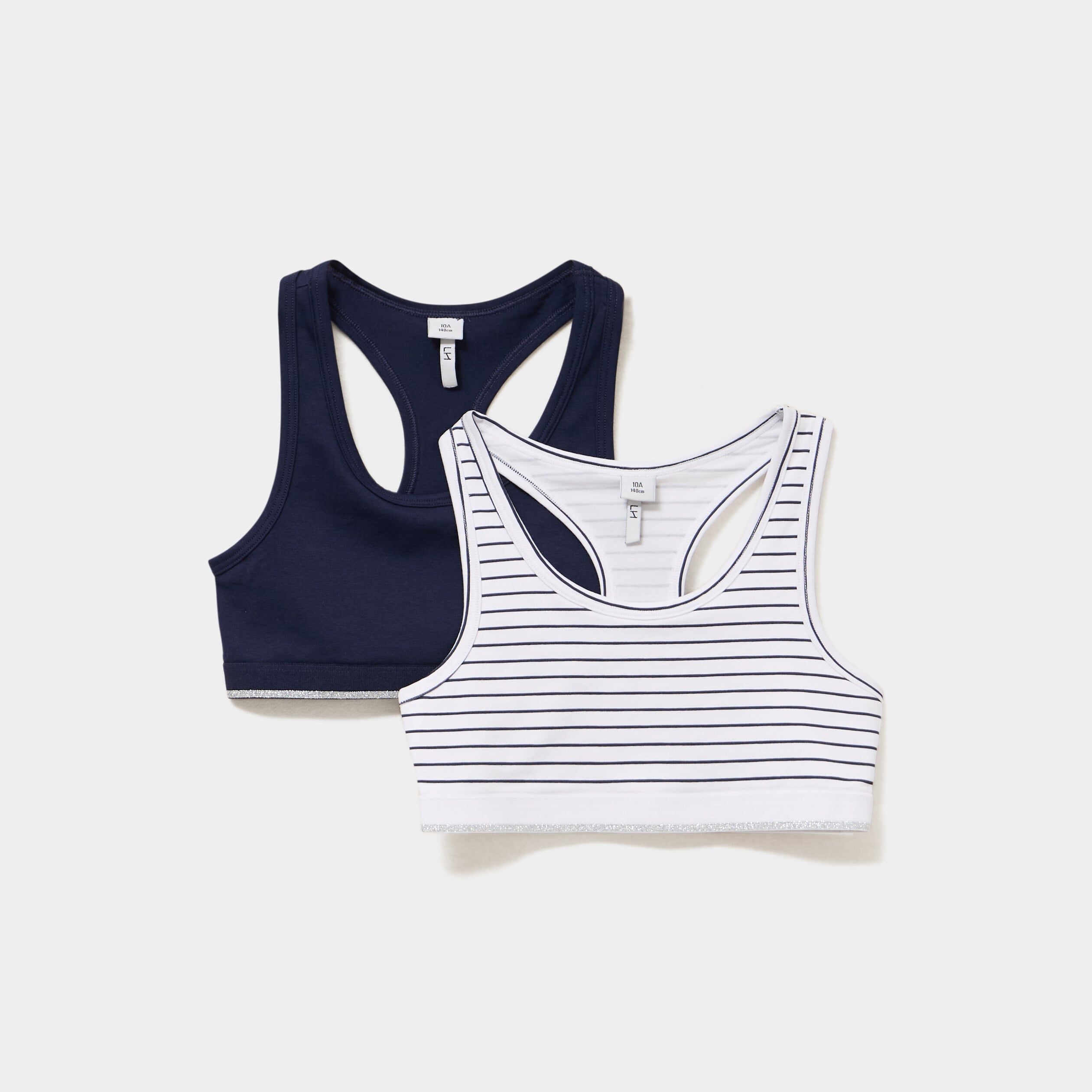 Lot 2 brassi&egrave;res dos nageur blanc fille