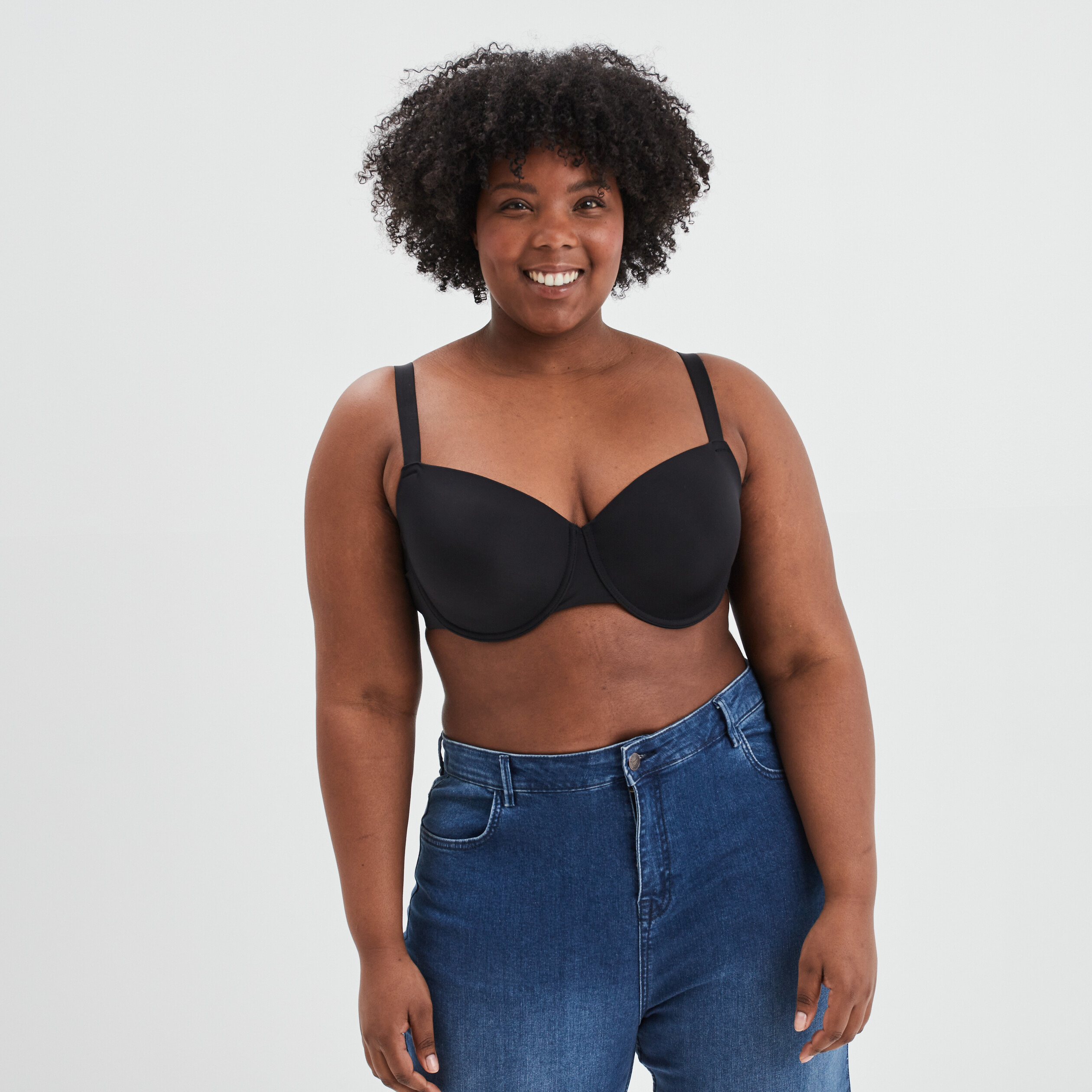 Soutien-gorge corbeille noir femme grande taille
