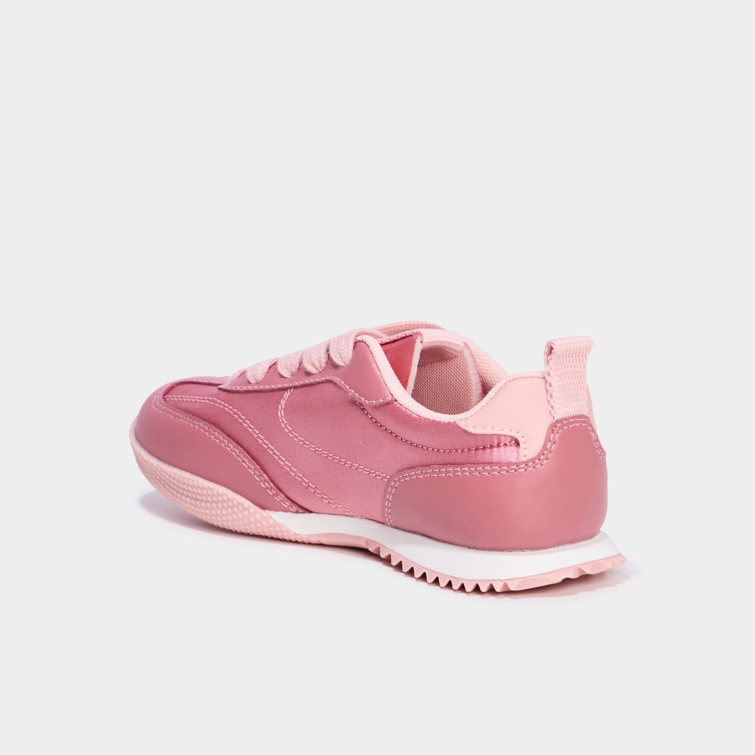 tennis basses effet satin rose fille Tennis basses effet satin rose fille