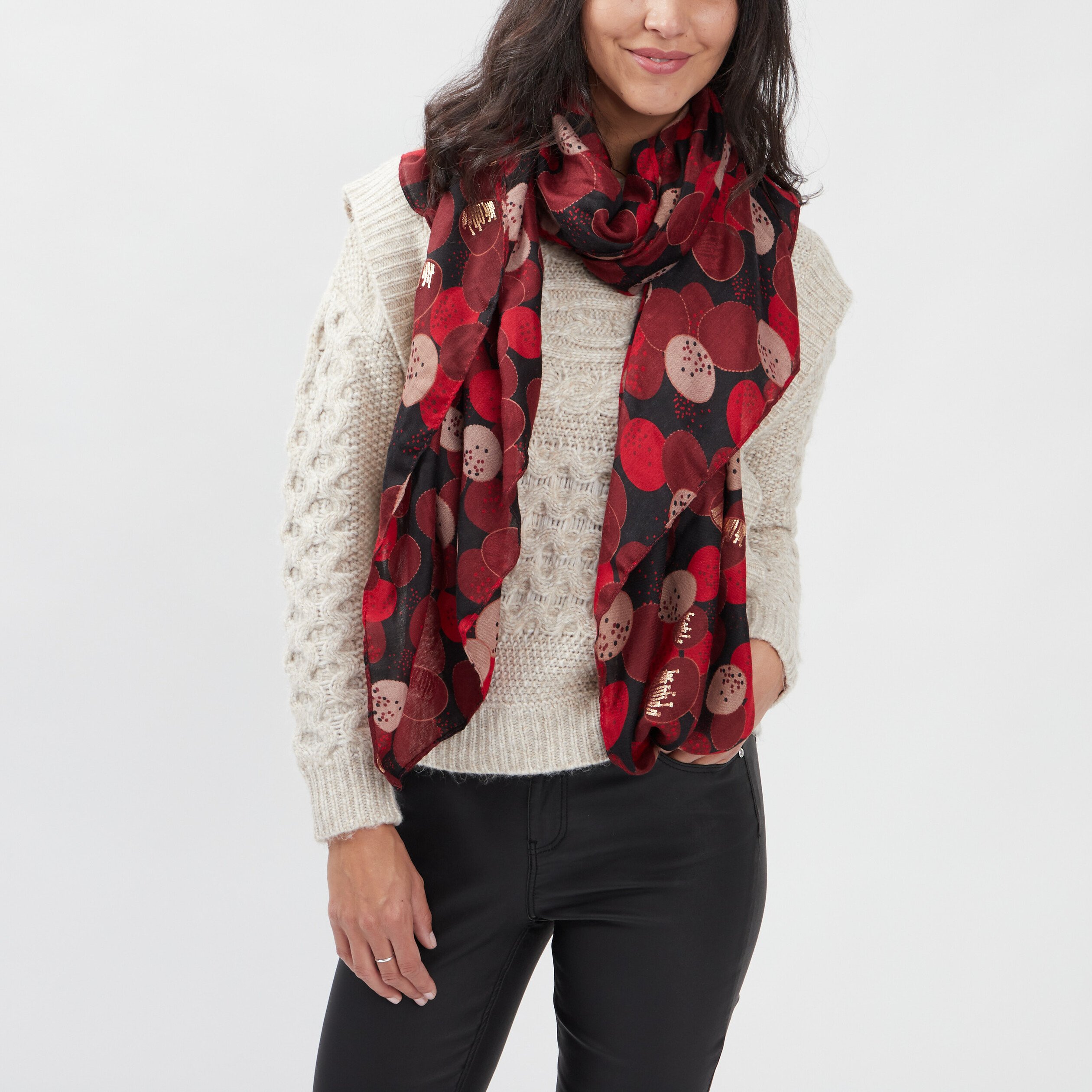 Foulard rouge femme La Halle