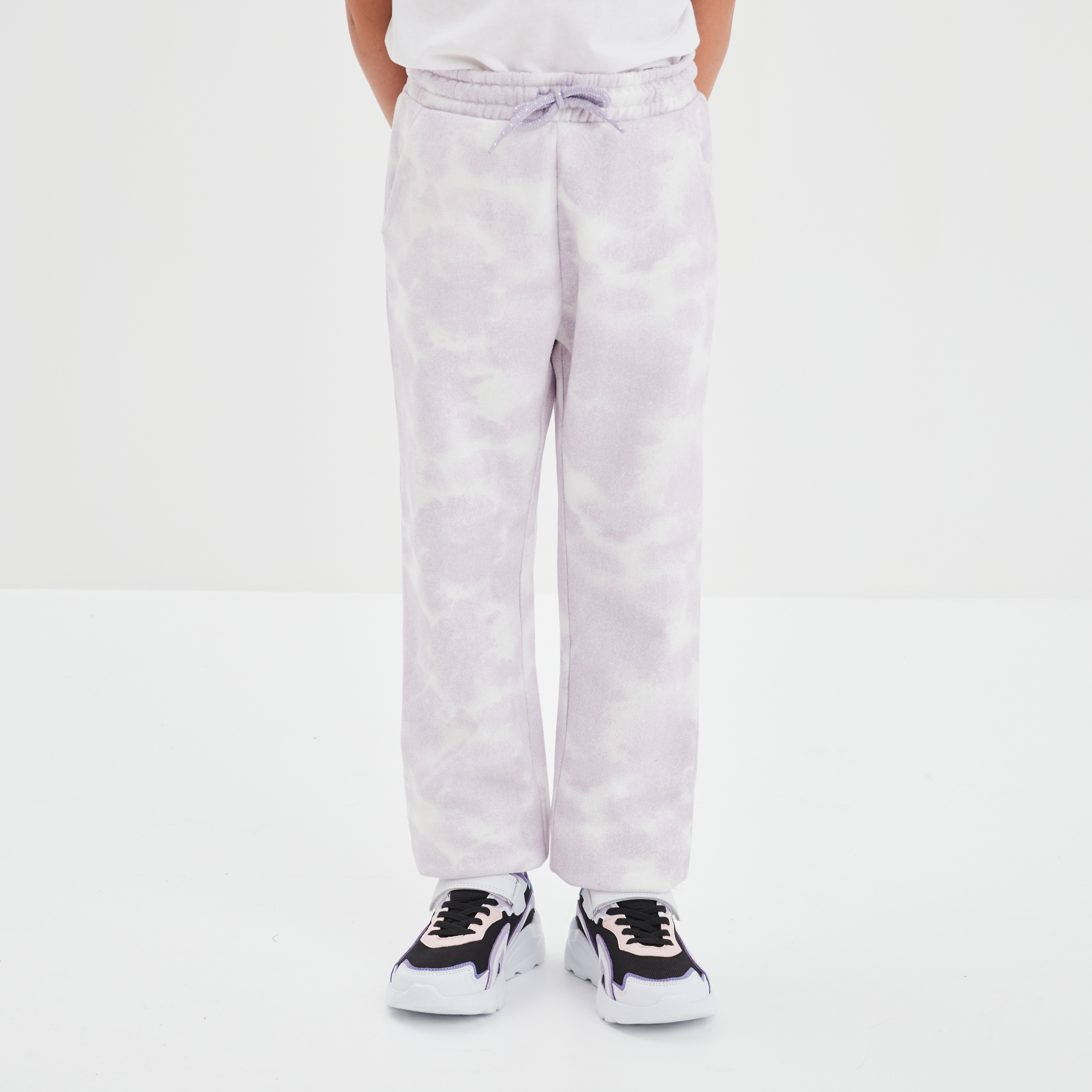 Pantalon de jogging droit molleton ecru fille