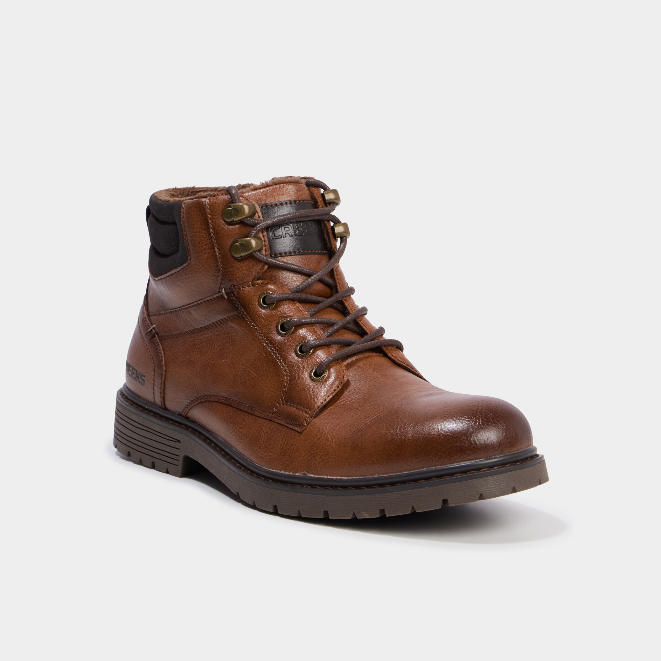 Bottines &agrave; lacets avec zip c&ocirc;t&eacute; marron clair homme