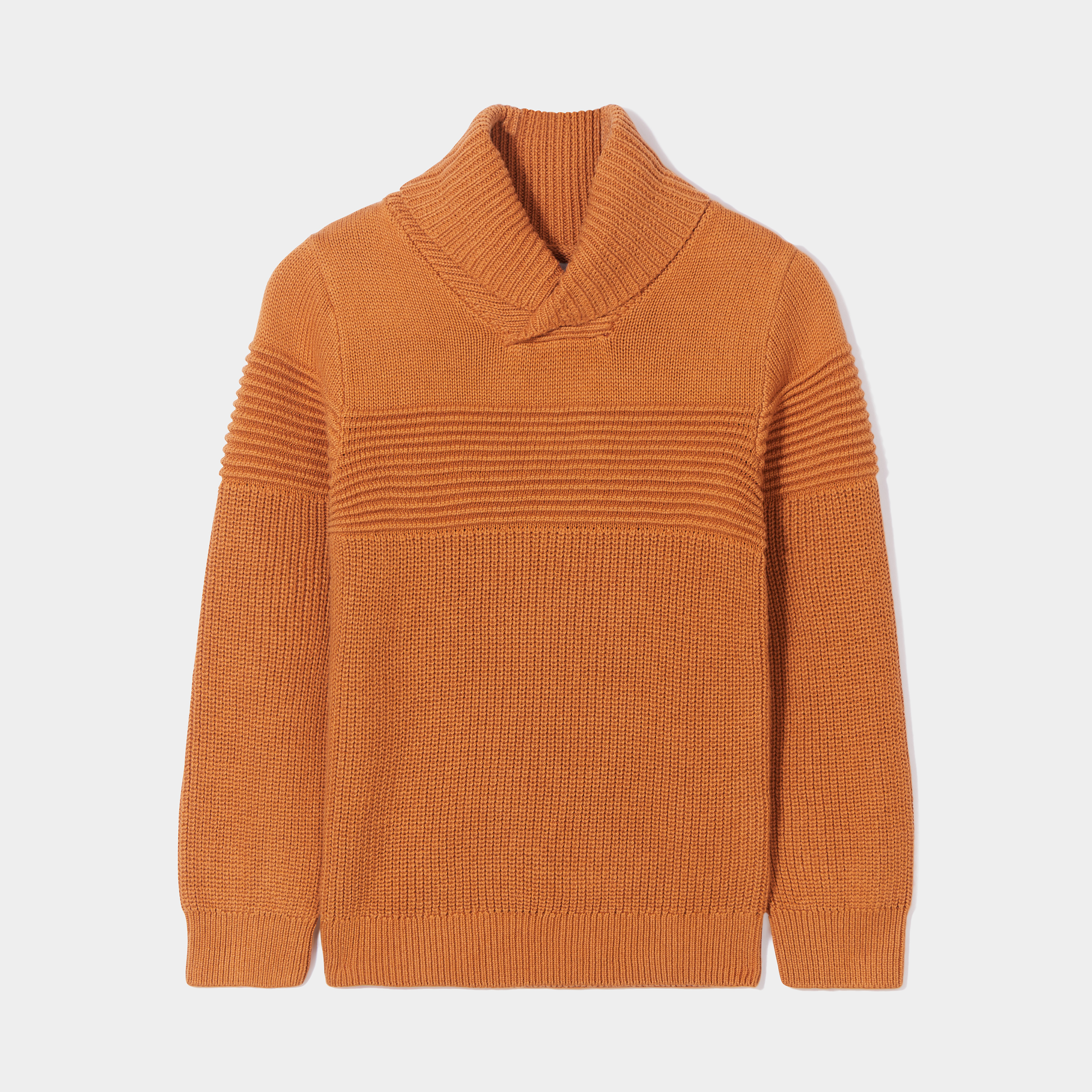 Pull avec col roulé marron cognac garçon