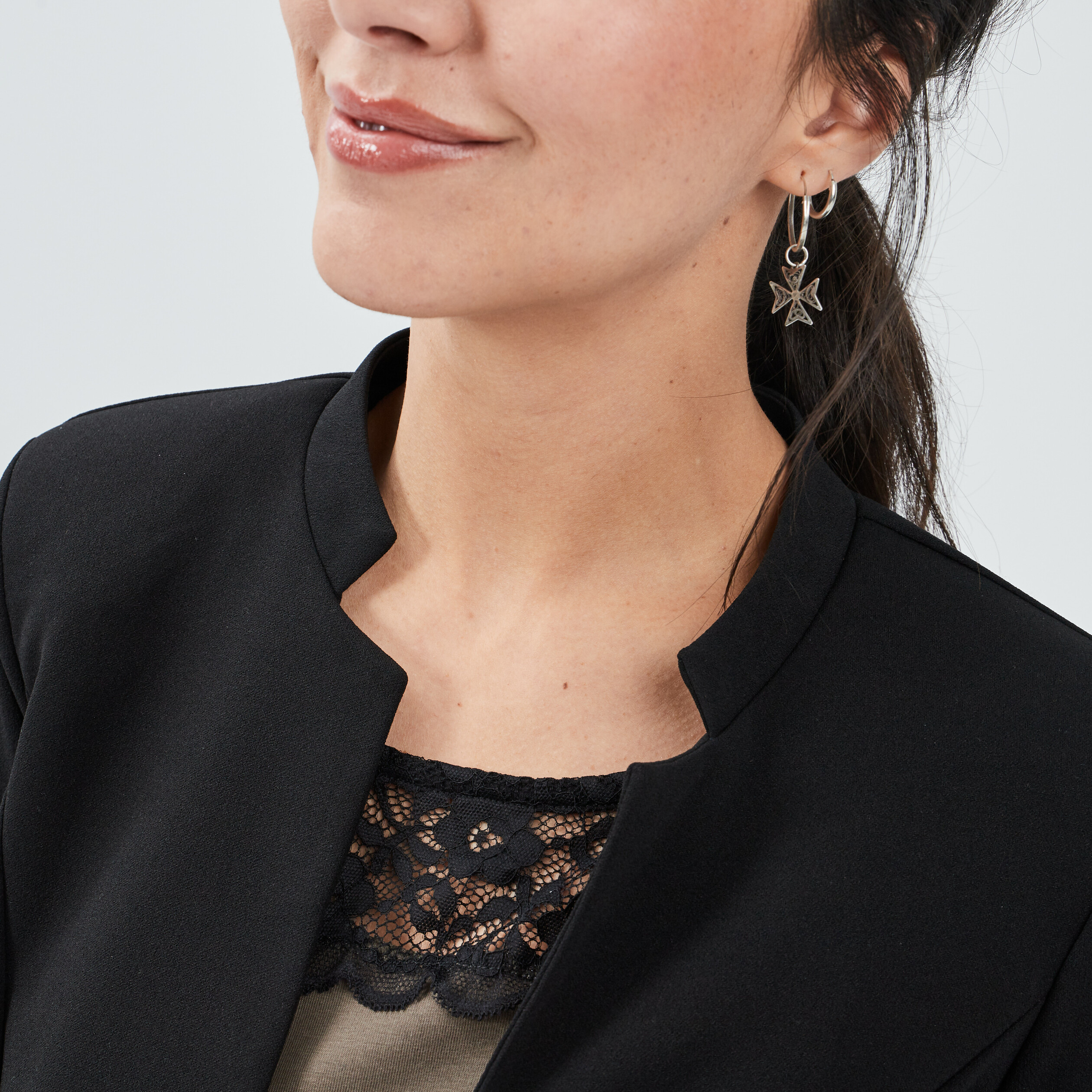 veste bolero stretch manches longues noir femme Veste boléro stretch manches longues noir femme