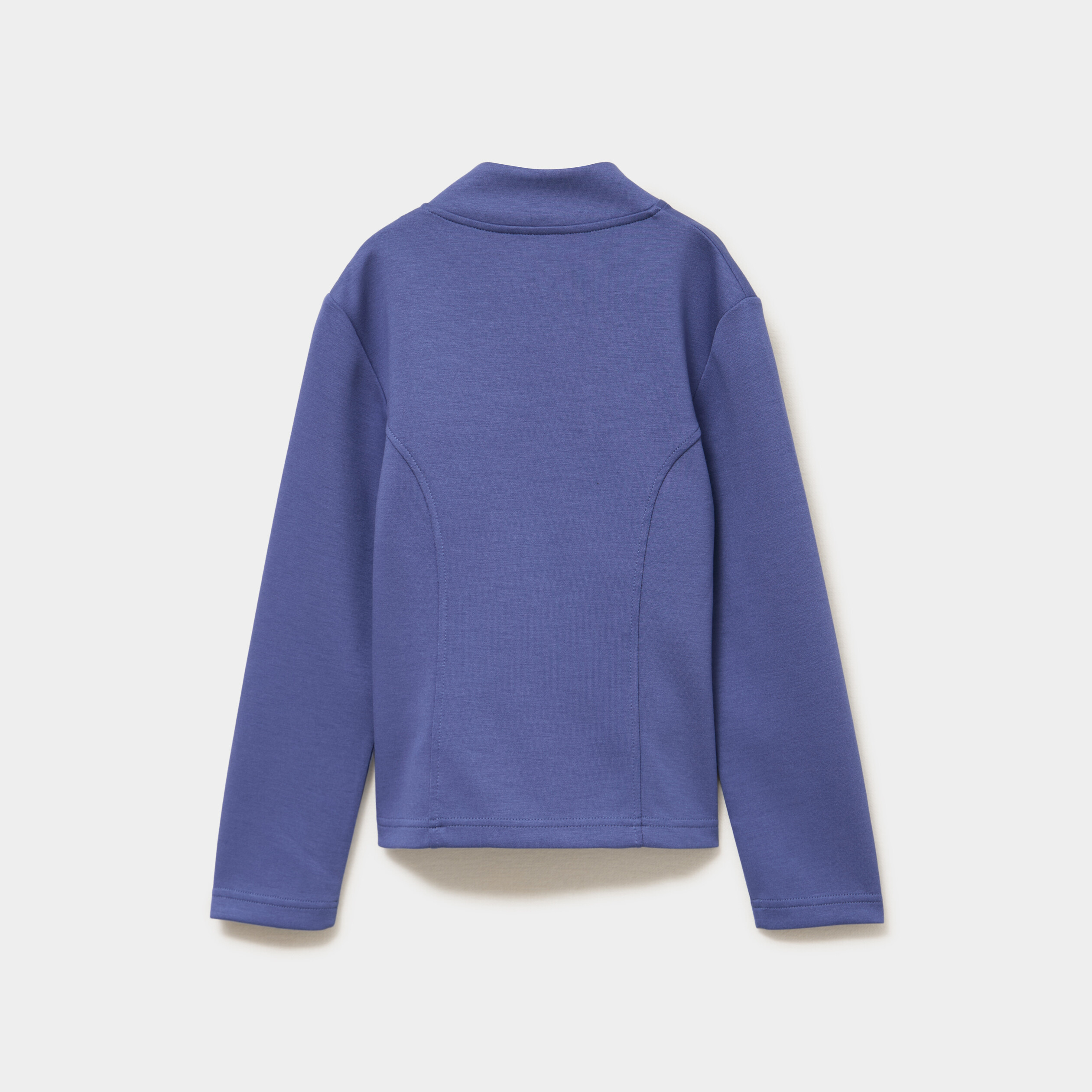 Gilet de sport zipp&eacute; col camionneur bleu gris fille